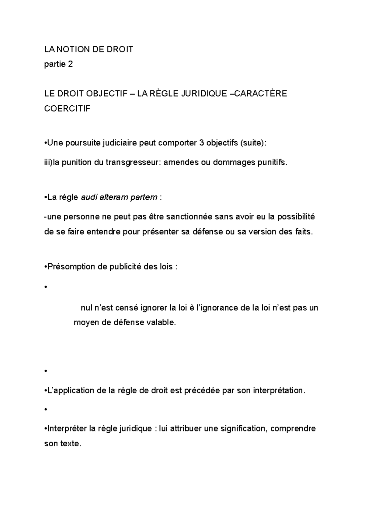 LA Notion DE Droit partie 2 - LA NOTION DE DROIT partie 2 LE DROIT ...