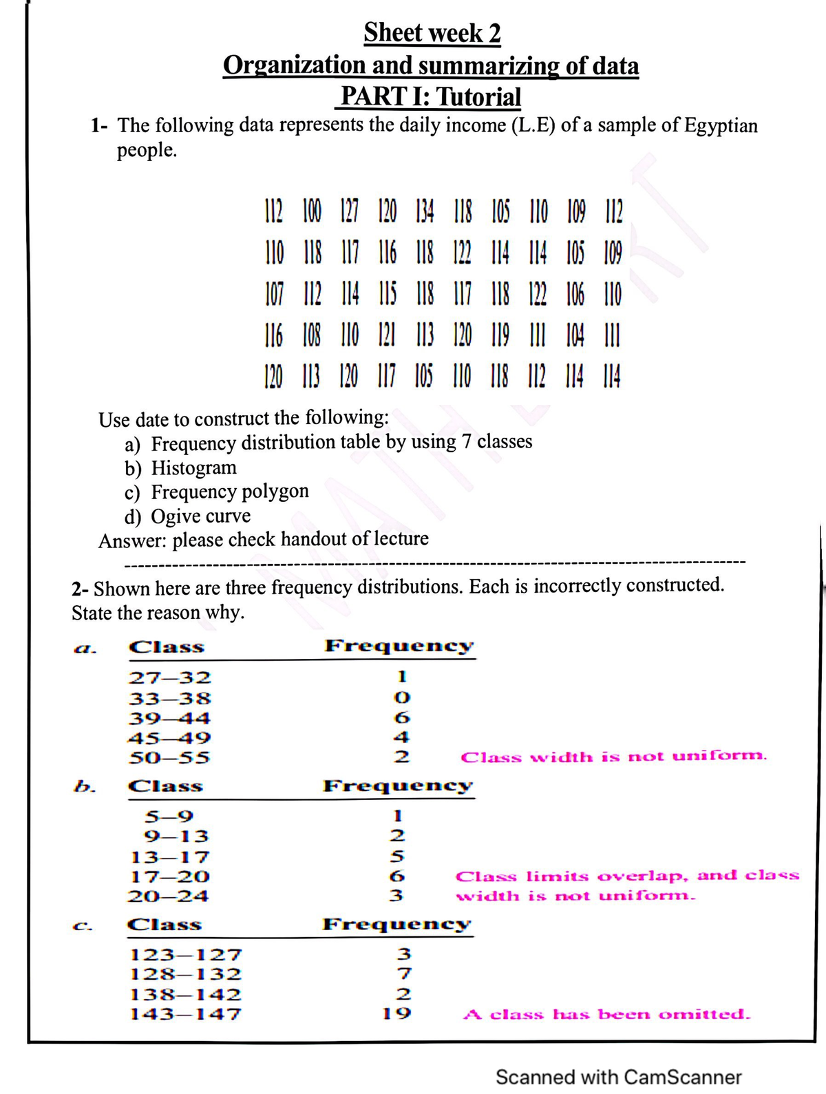 statistical methods assignment