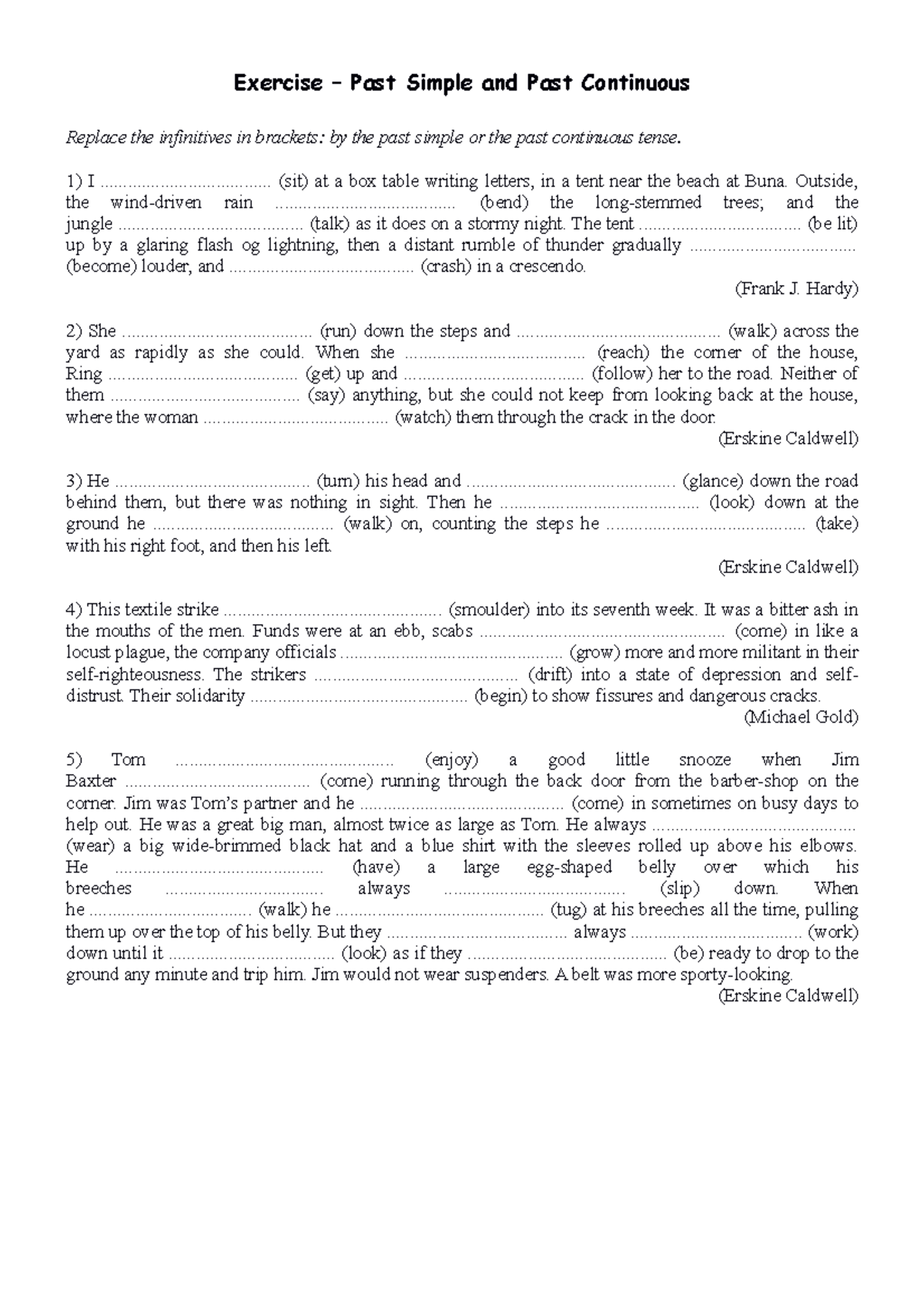 Past-simple-and-past-continuous 64193 - Exercise – Past Simple and Past ...