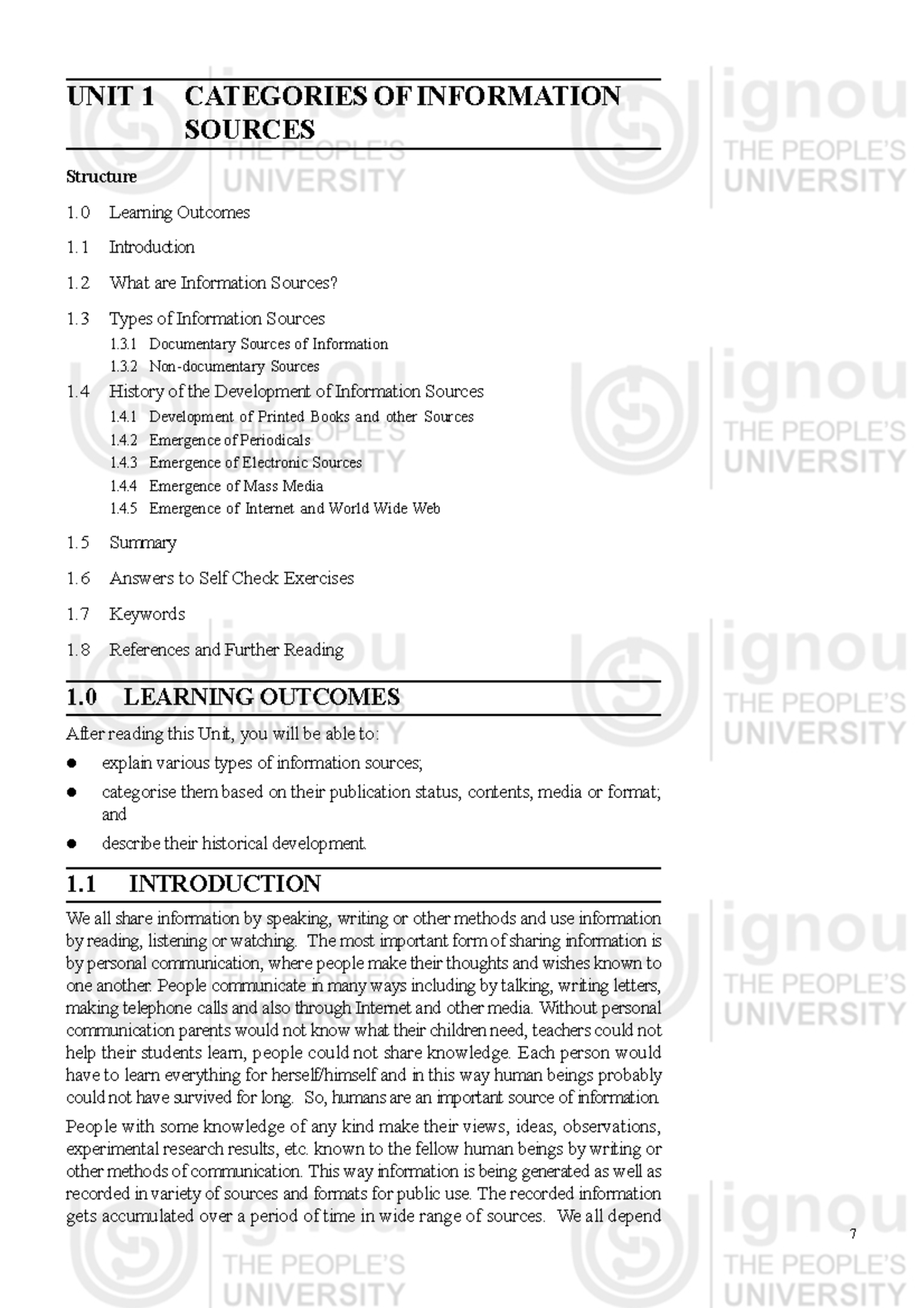Categories of information sources unit 1 categories of information