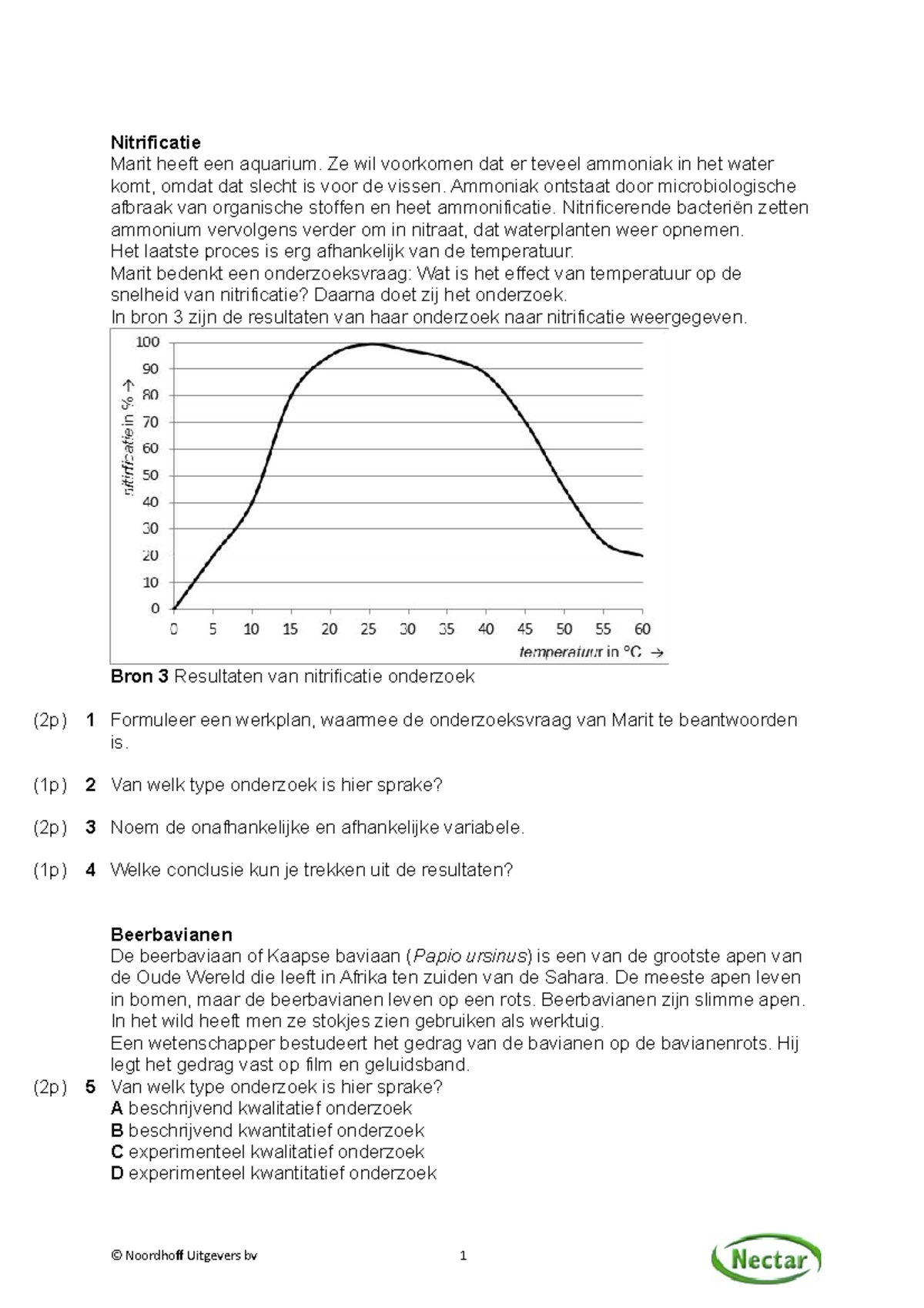 Vwo H Oefentoets Gedeelte Hoofdstuk Getal En Ruimte Nitrificatie Marit Heeft Een