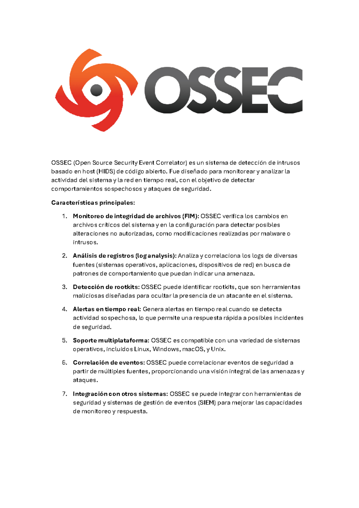 Ossec Herramienta - OSSEC (Open Source Security Event Correlator) es un ...