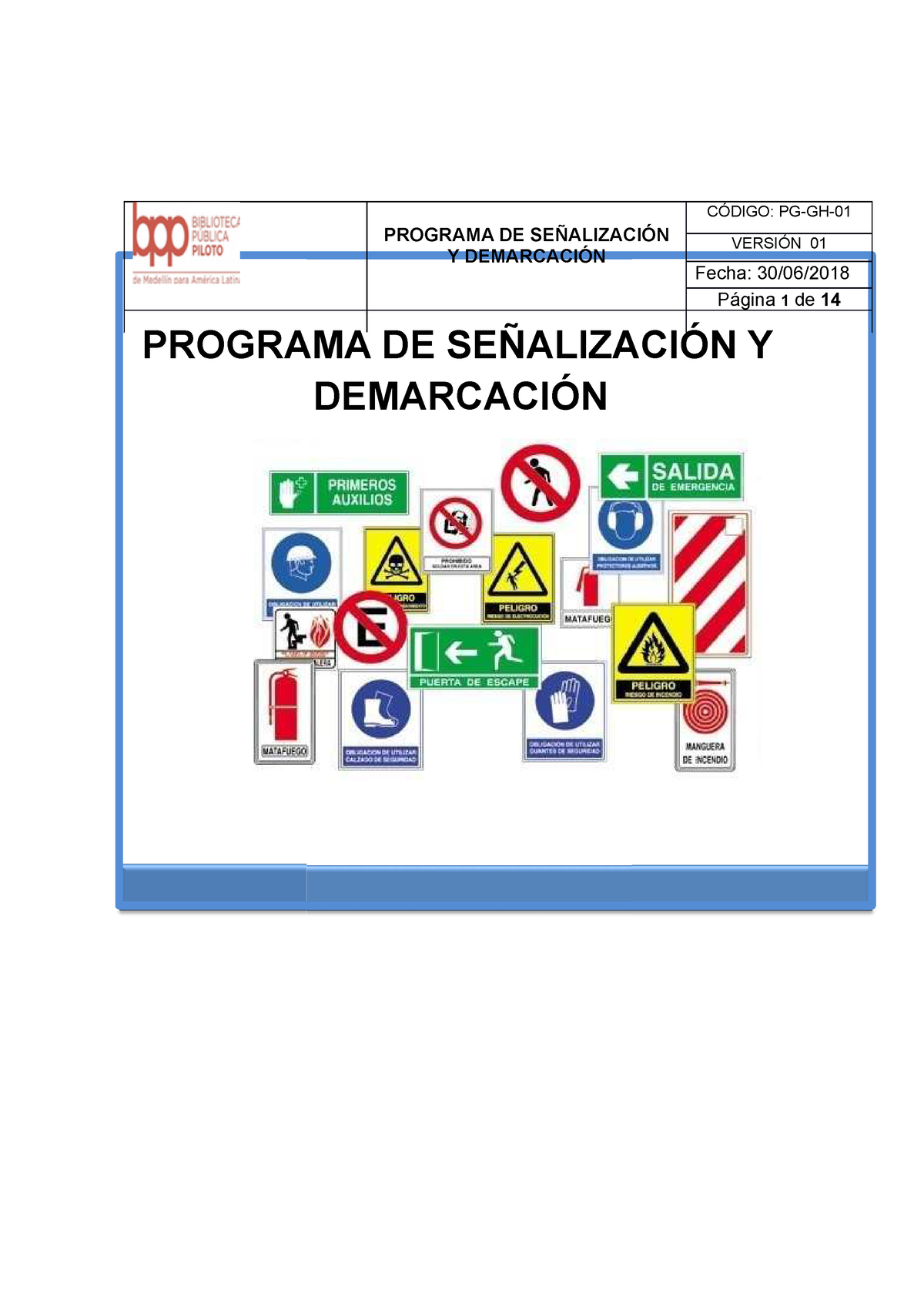 Programa De Senalizacion Y Demarcacion Pg Gh 01 Programa De SeÑalizaciÓn Y DemarcaciÓn 5962