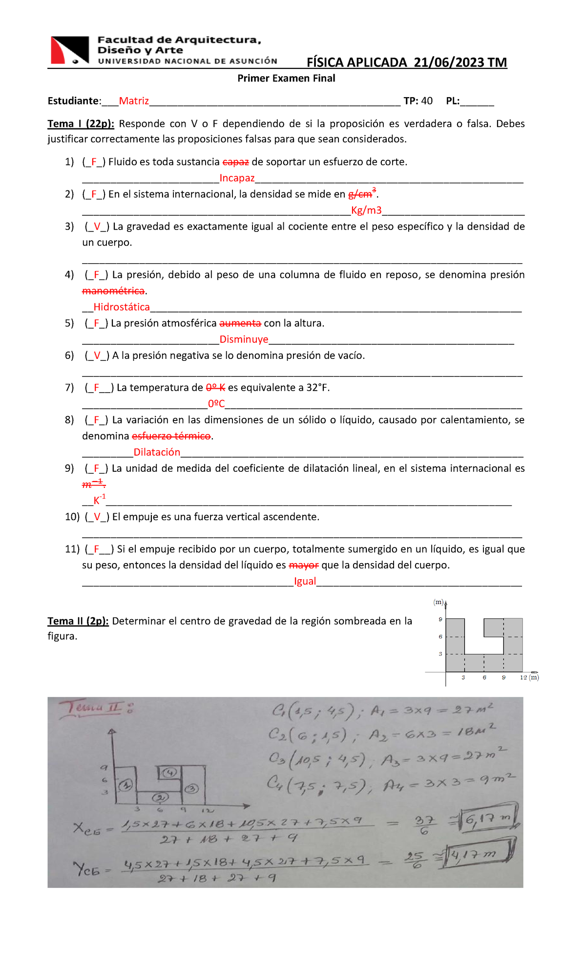 Primer Examen Final Fisica - FÕSICA APLICADA 21/06/2023 TM Primer ...