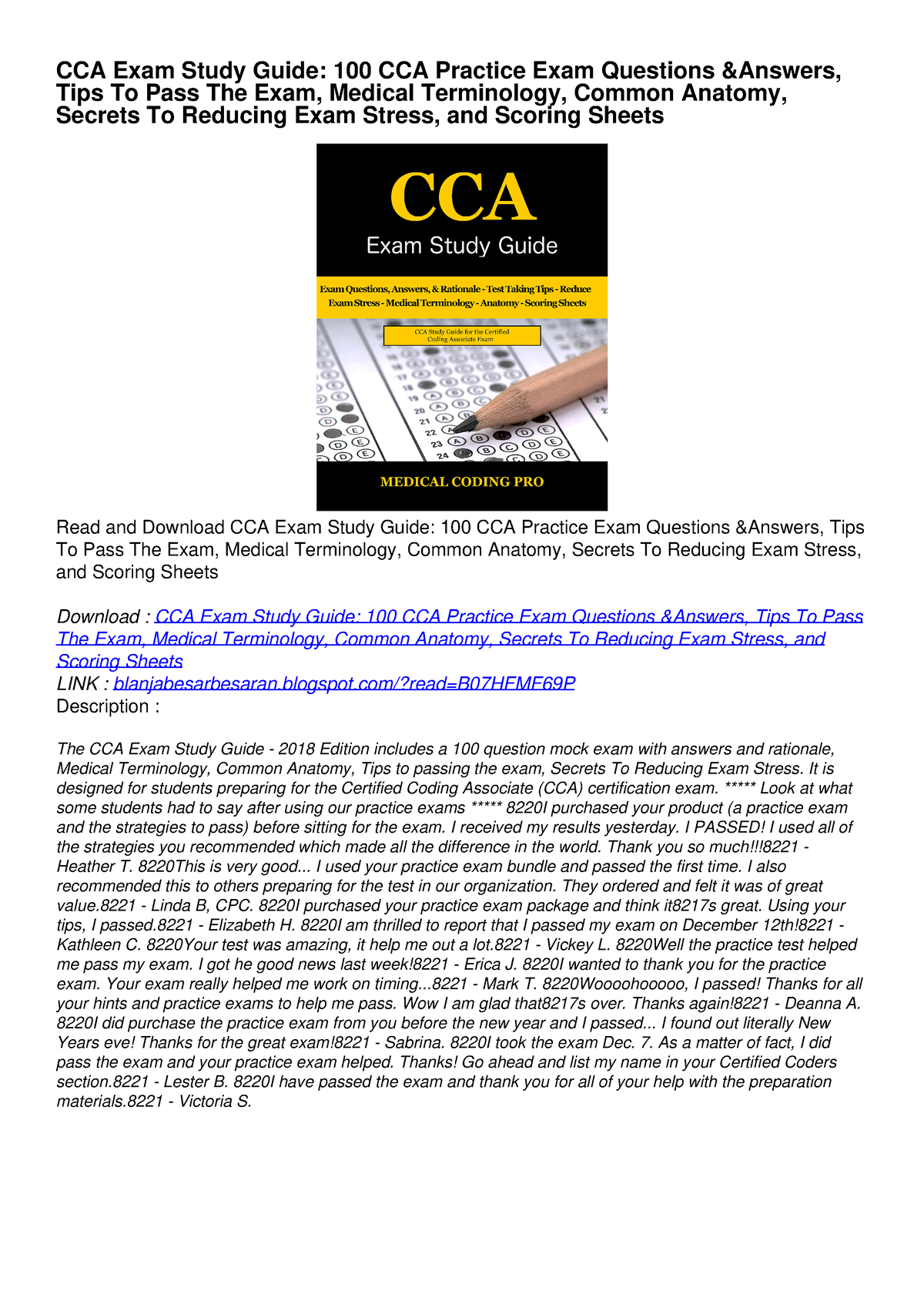 EPUB DOWNLOADCCA Exam Study Guide 100 CCA Practice Exam Questions