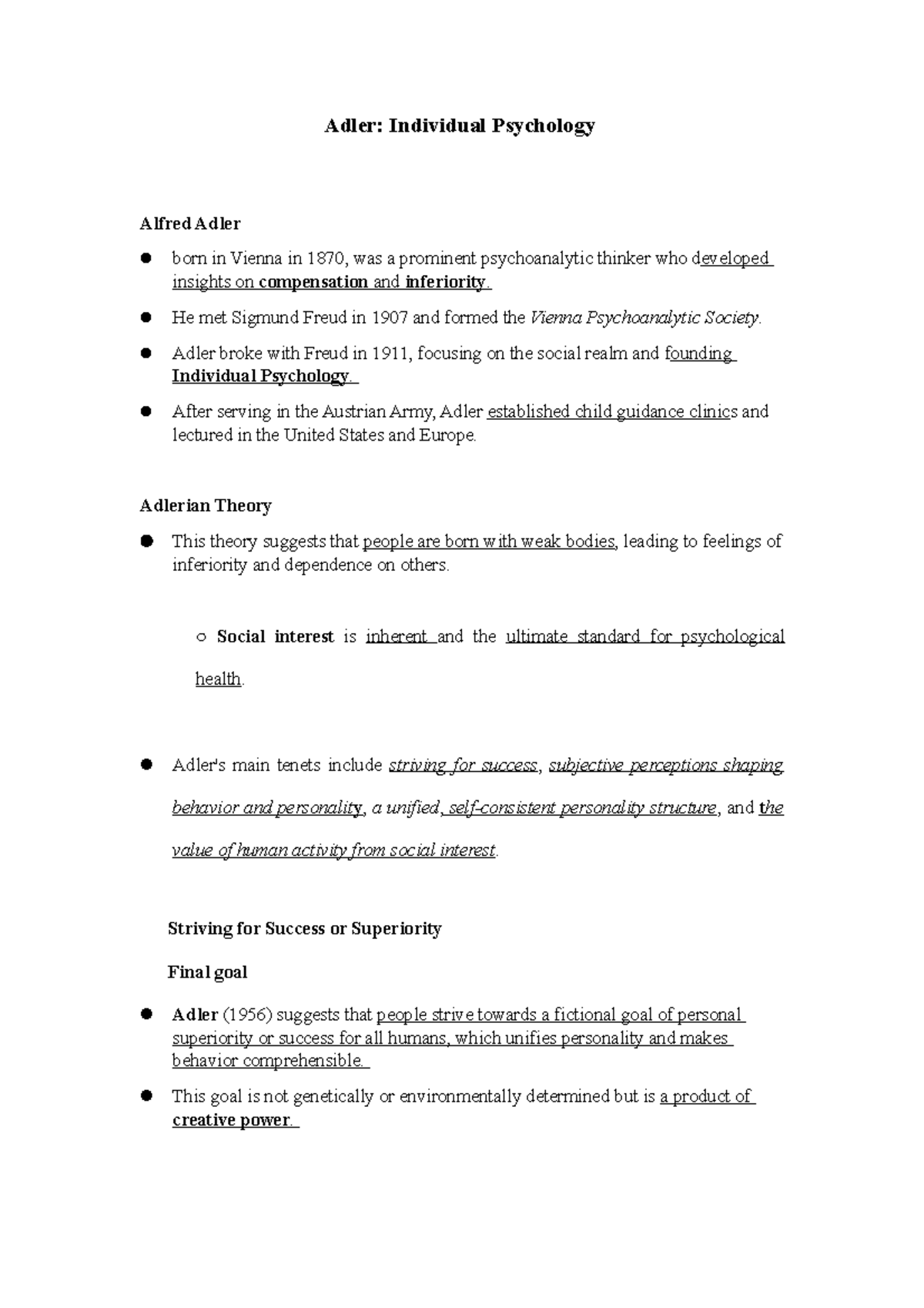 Adler Comprehensive Reviewer - Adler: Individual Psychology Alfred ...