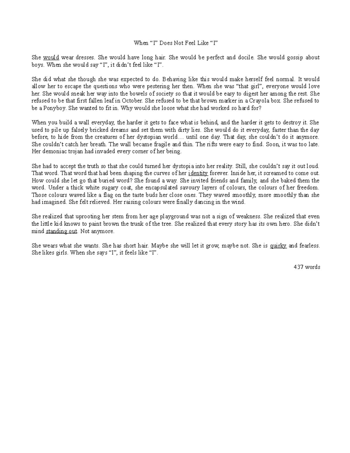 When “I” Does Not Feel Like “I” -Léa Saurette - When “I” Does Not Feel ...