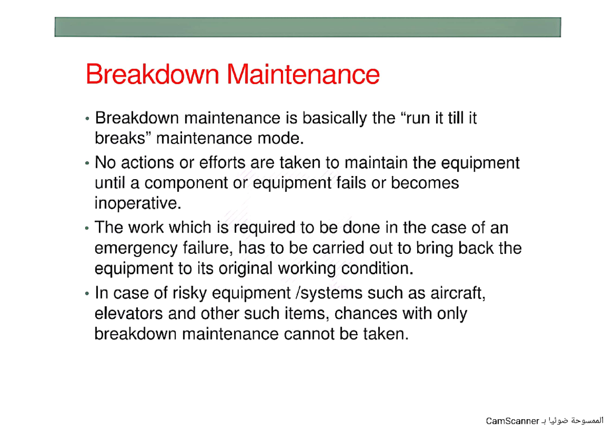 P5 - Maintenance management - Studocu