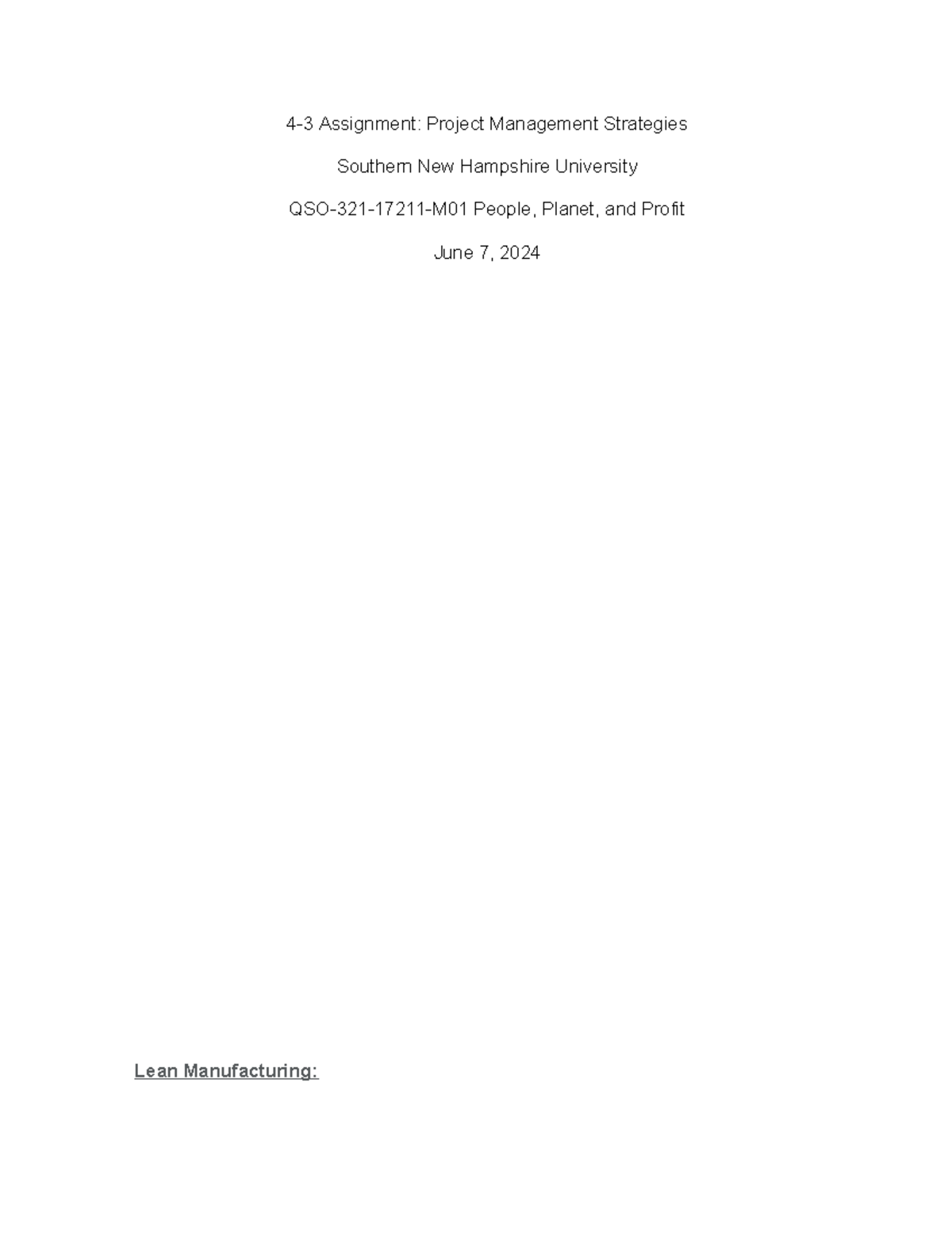 4-3 Assignment Project Management Strategies copy - 4-3 Assignment ...