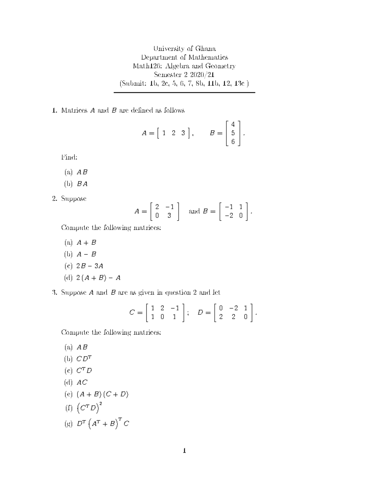 Matrix Exercises - ♥ rs t② ♦ ♥ ♣ rt♠ ♥t ♦ t ♠ t s t r ♥ ♦♠ tr② - Studocu