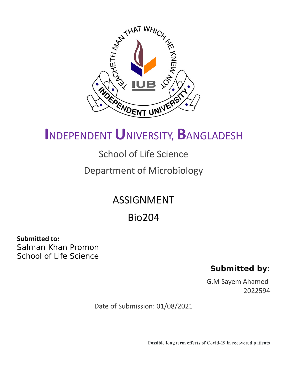 Independent University - INDEPENDENT UNIVERSITY, BANGLADESH School Of ...