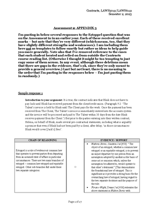 Contracts Quick Reference Sheet 2 - LAWS3041 - UoN - Studocu