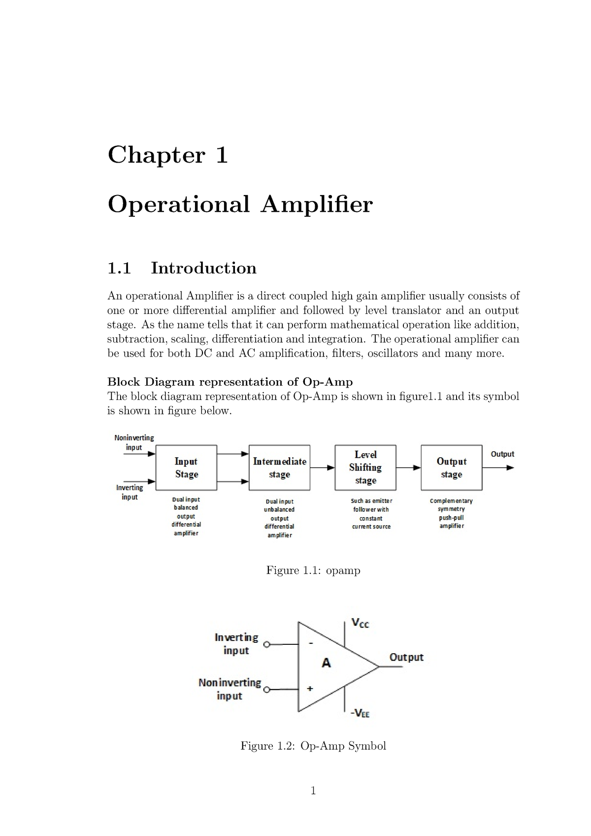 Opamp - Chapter 1 Operational Amplifier 1 Introduction An Operational ...