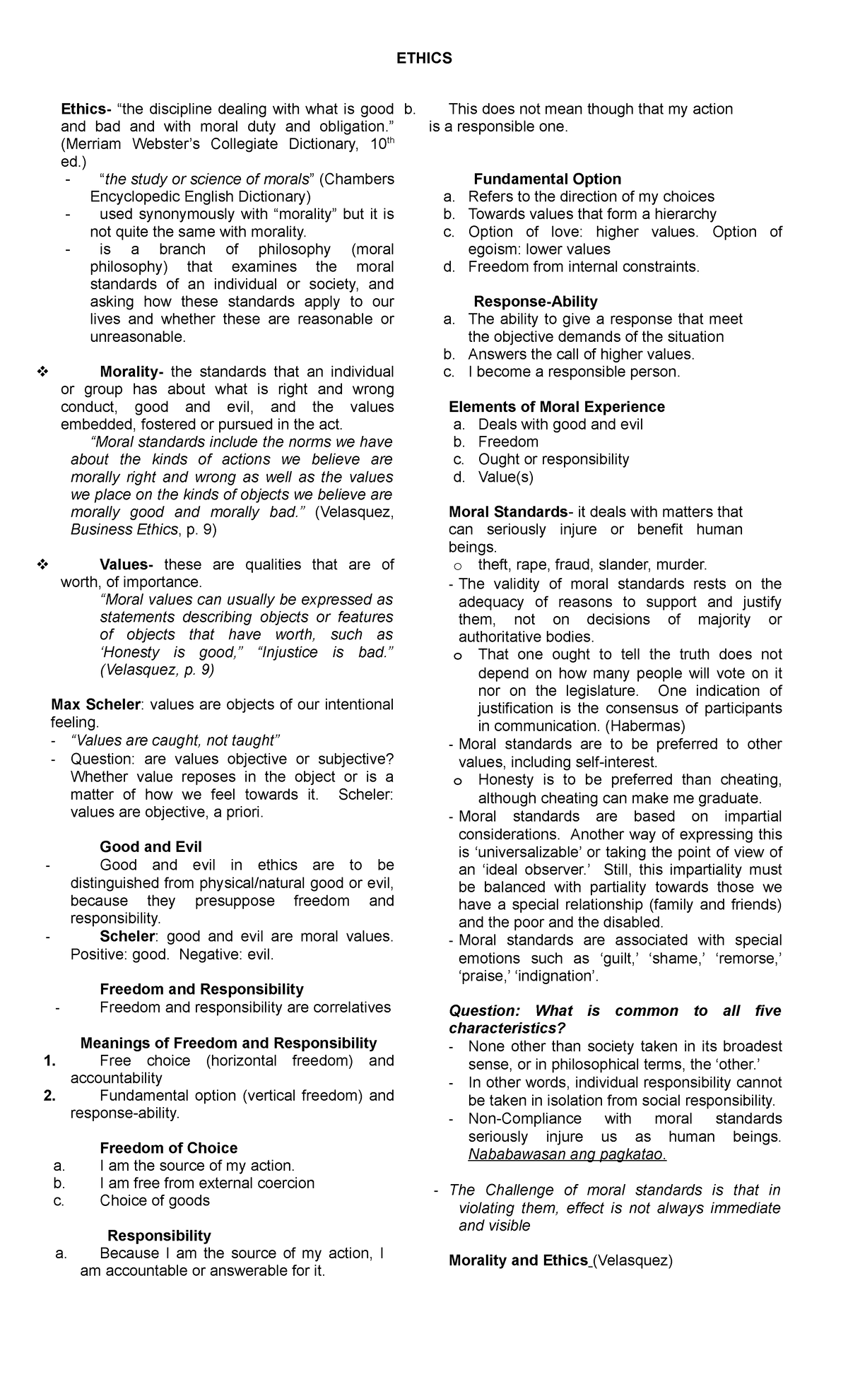 3 - Ethics- FROM PPTS - Ethics- “the discipline dealing with what is ...