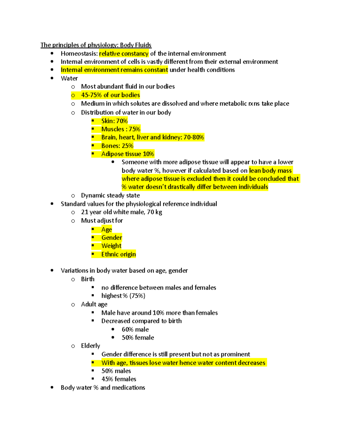 Physiology ALL Notes - The principles of physiology: Body Fluids ...