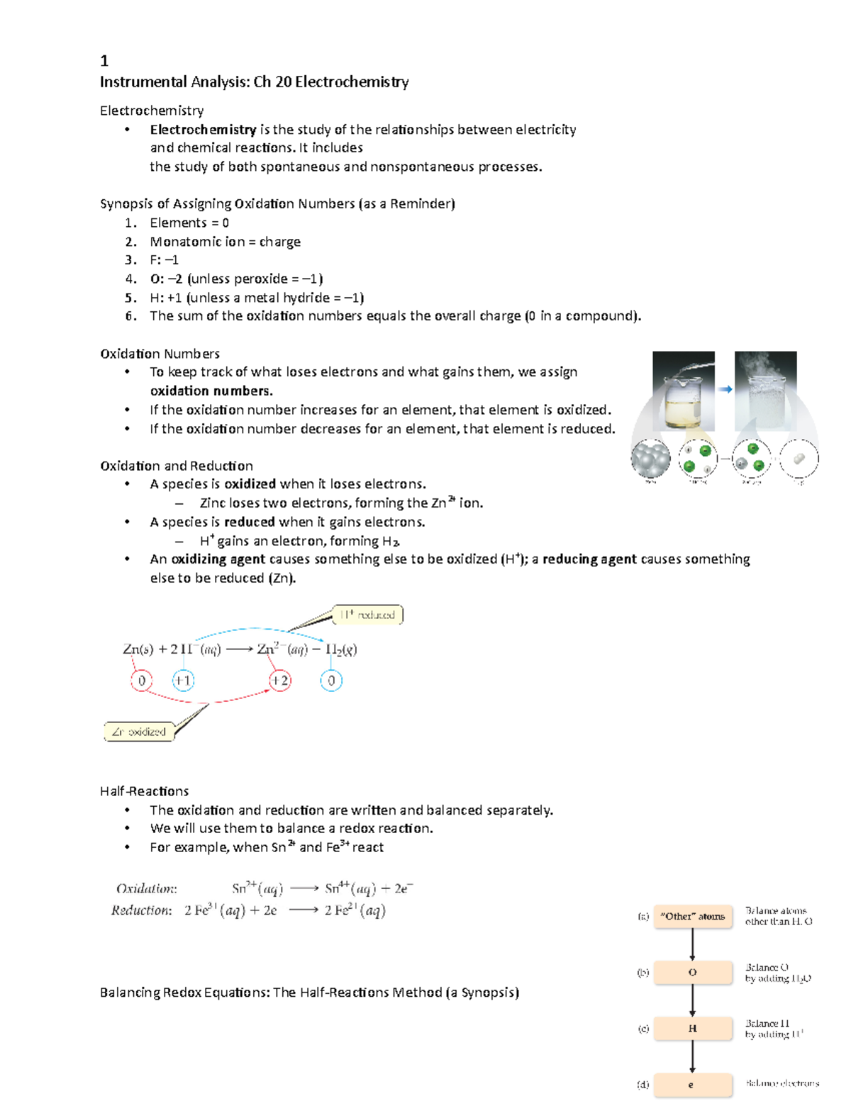 CH18 gen chem review notes Instrumental Analysis Ch 20