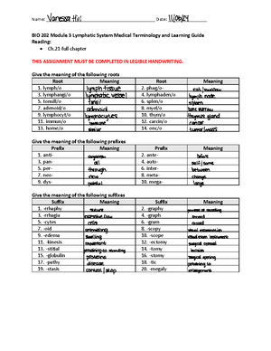 BIO+202+Module+5+Learning+Guide-Digestive+System - Name: - Studocu