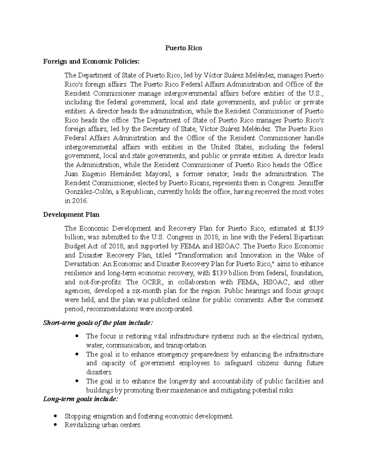 Puerto-Rico - It will help - Puerto Rico Foreign and Economic Policies ...