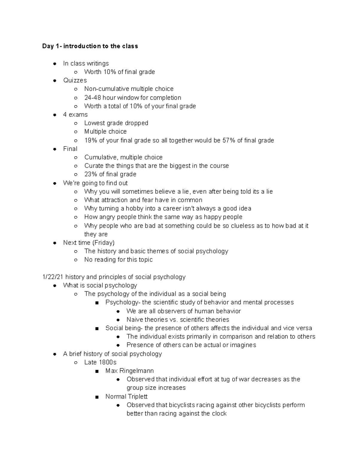 Lecture Notes - Evans - Day 1- introduction to the class In class ...