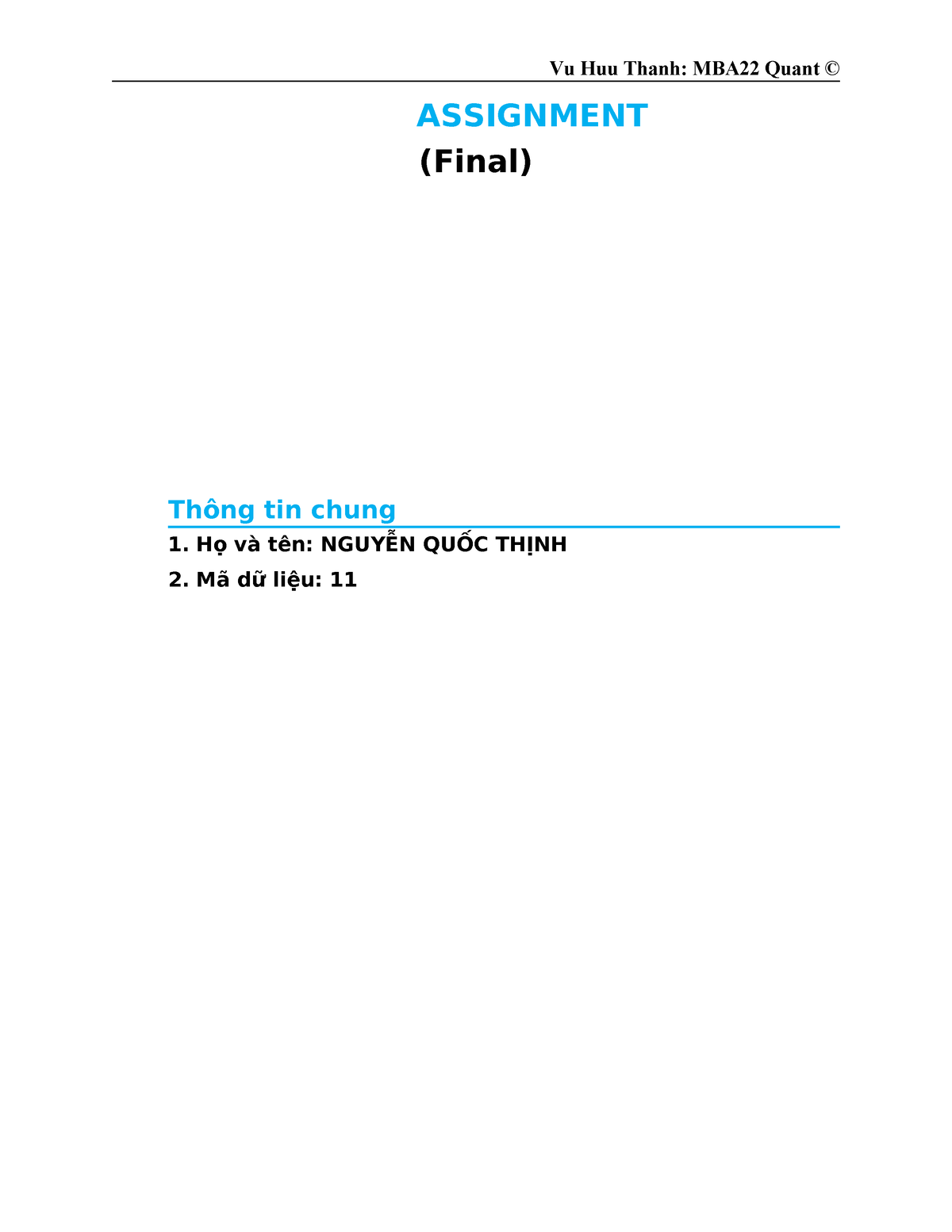 Final Assignment Nguyen Quoc Thinh MBA22-ver1 - ASSIGNMENT (Final ...