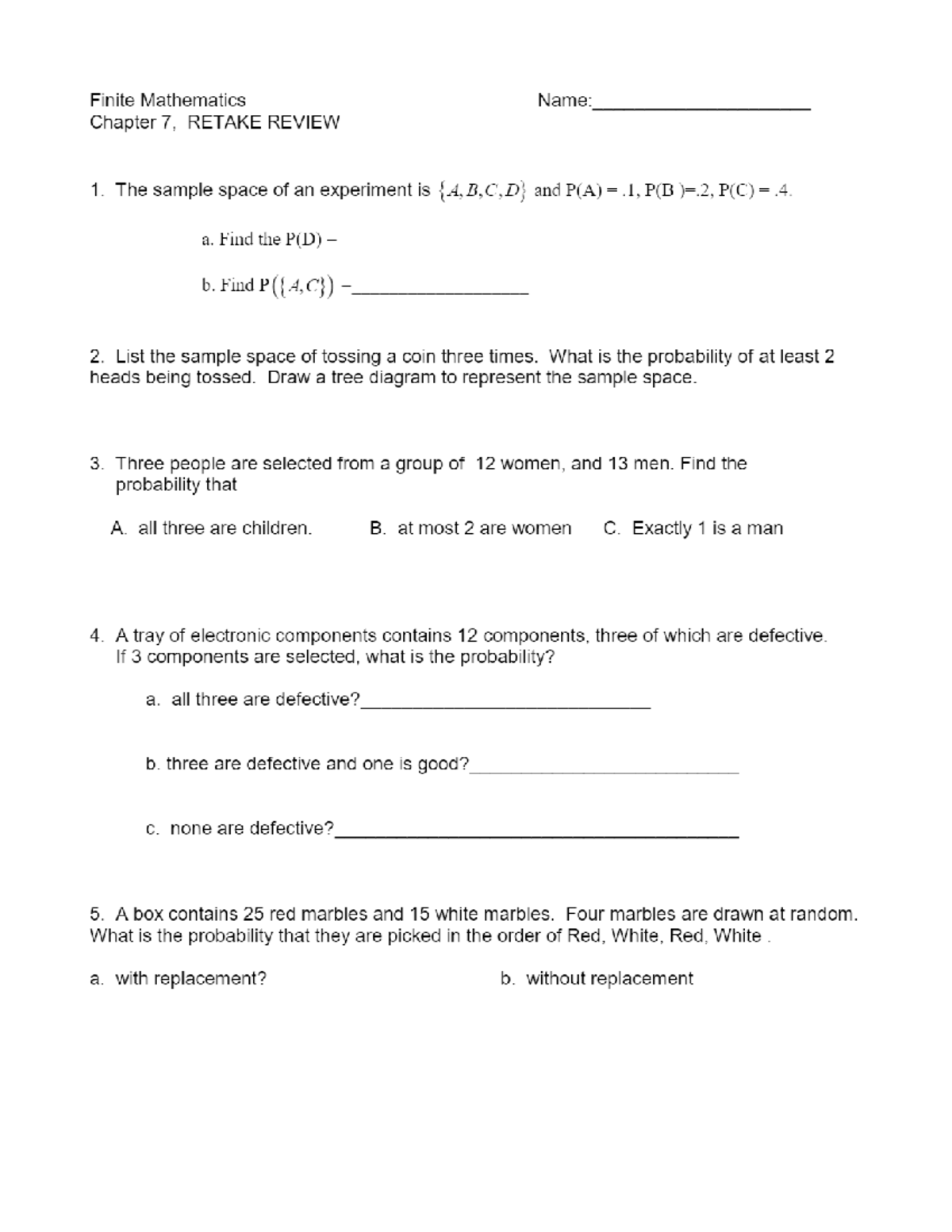 Finite Mathematics - Parkway C-2 - MATH 373 - Studocu