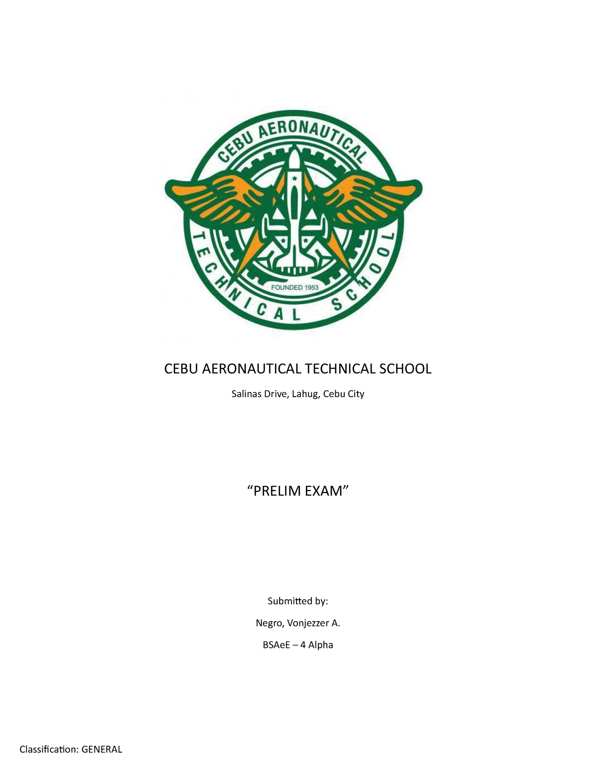 CEBU Aeronautical Technical School PDF - CEBU AERONAUTICAL TECHNICAL ...