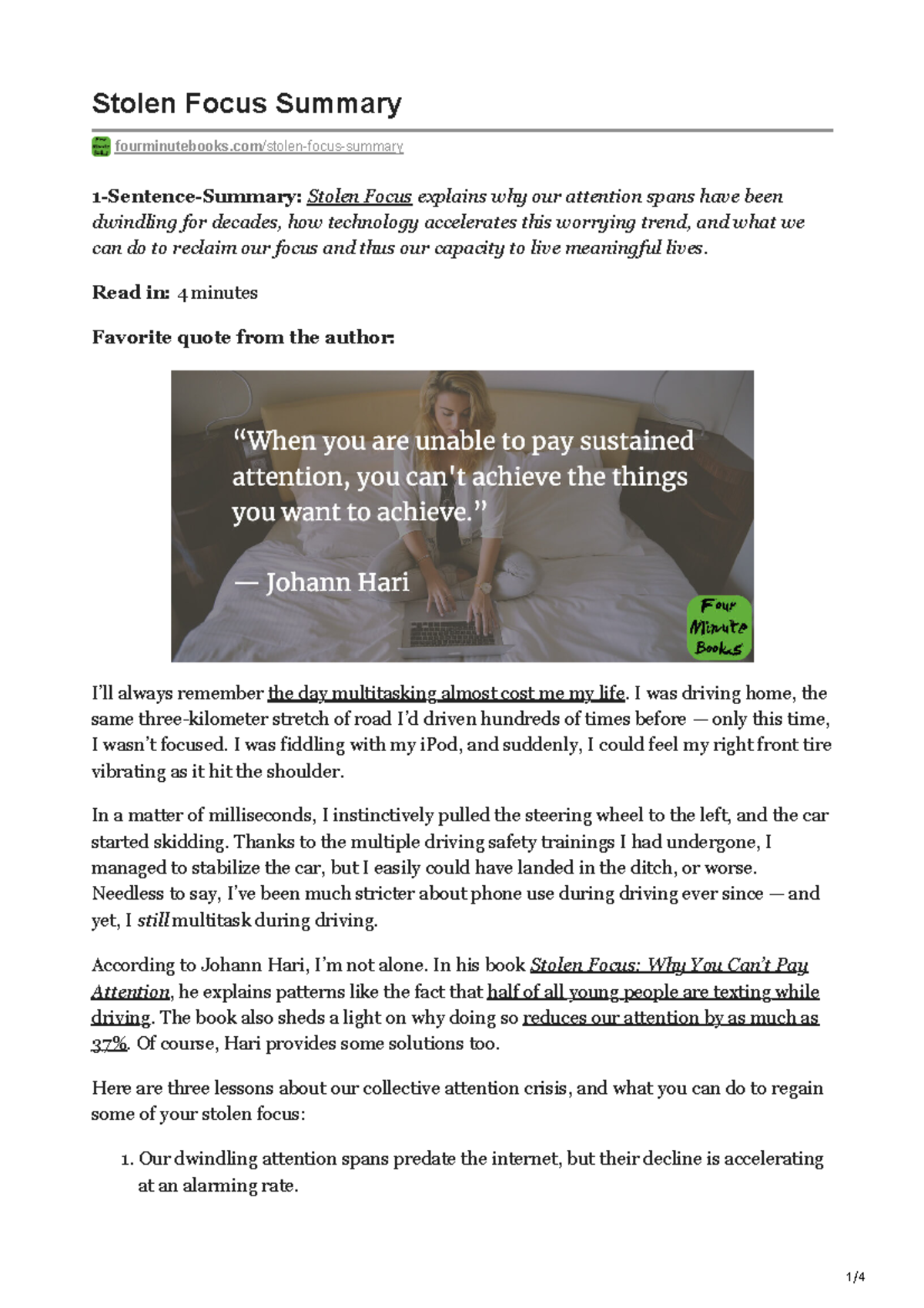 Stolenfocussummary Stolen Focus Summary fourminutebooks/stolen