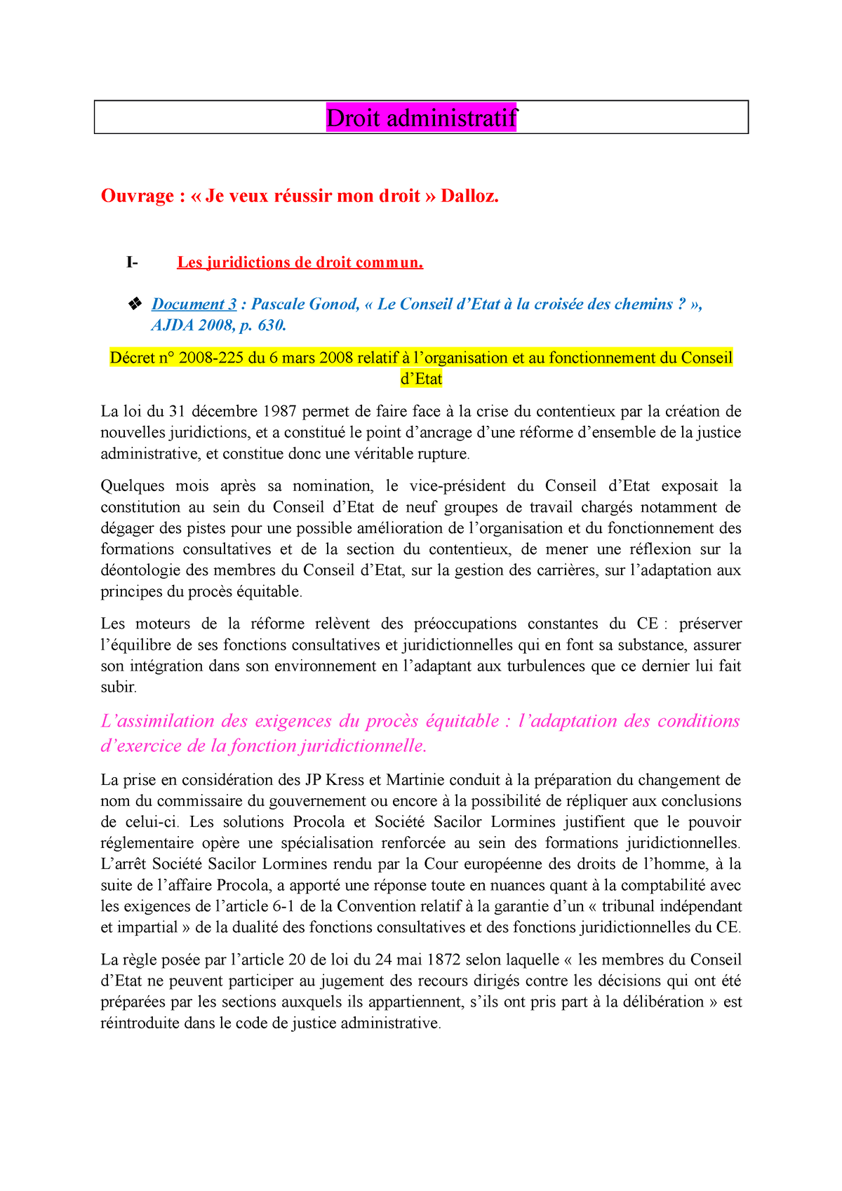 TD 4 - Droit Administratif - Droit Administratif Ouvrage : « Je Veux ...