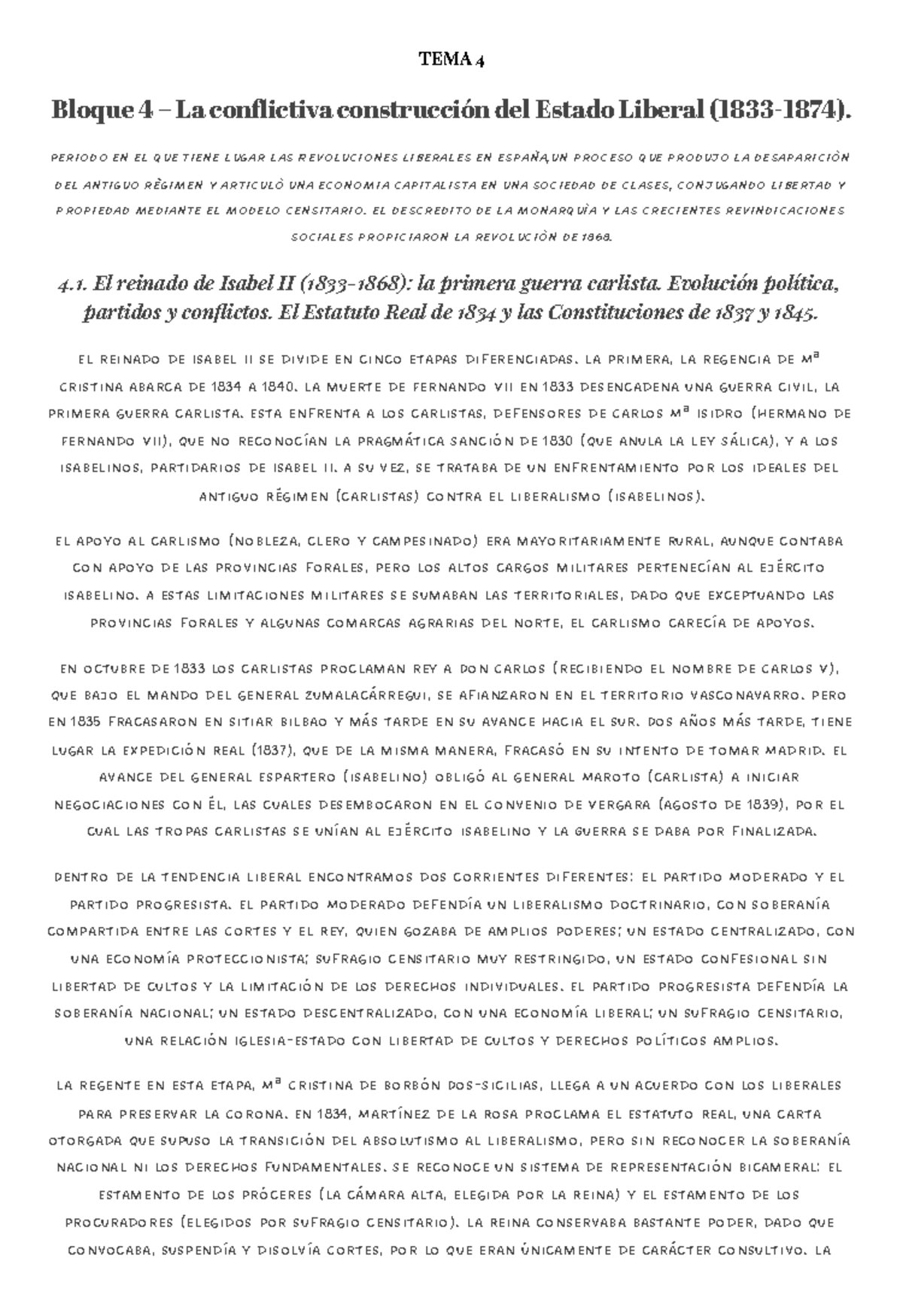 TEMA 4 - TEMA 4 Bloque 4 – La Conflictiva Construcción Del Estado ...