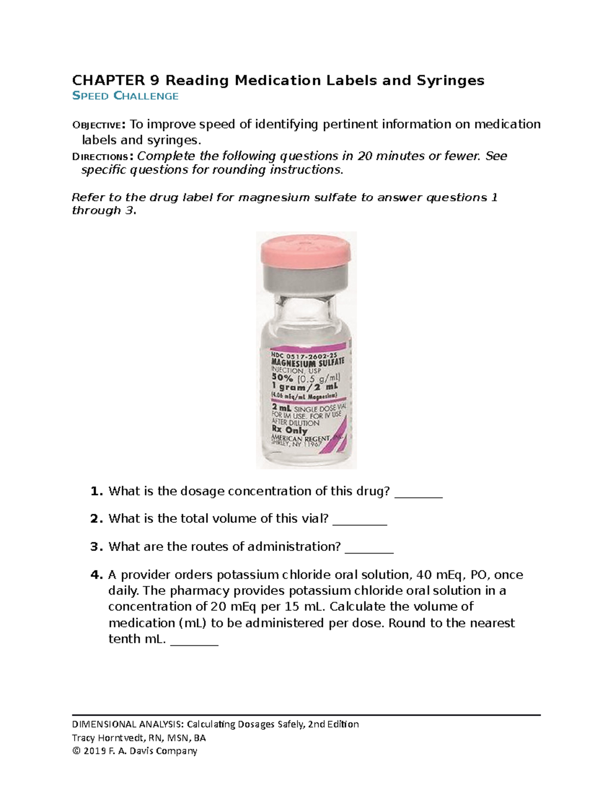 Ch09 Speed Challenge Dimensional Analysis CHAPTER 9 Reading