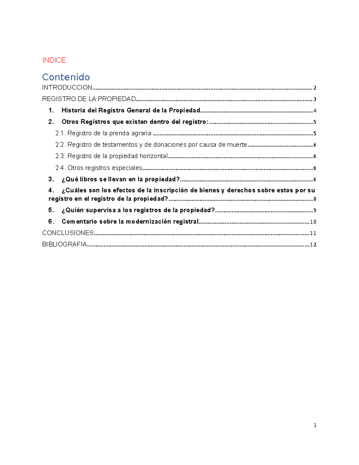 Indice registro de la propiedad, libros