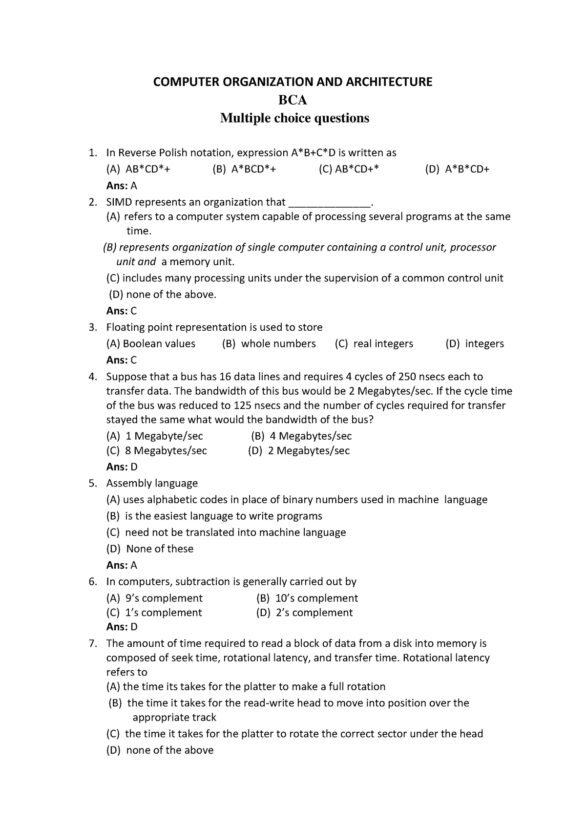 Computer Organization AND Architecture - COMPUTER ORGANIZATION AND ...