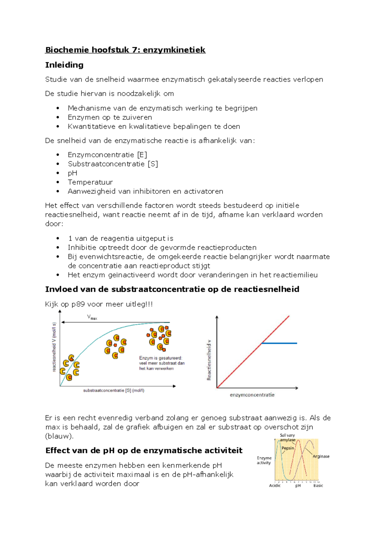 Biochemie Hoofdstuk 7 - Als De Max Is Behaald, Zal De Grafiek Afbuigen ...