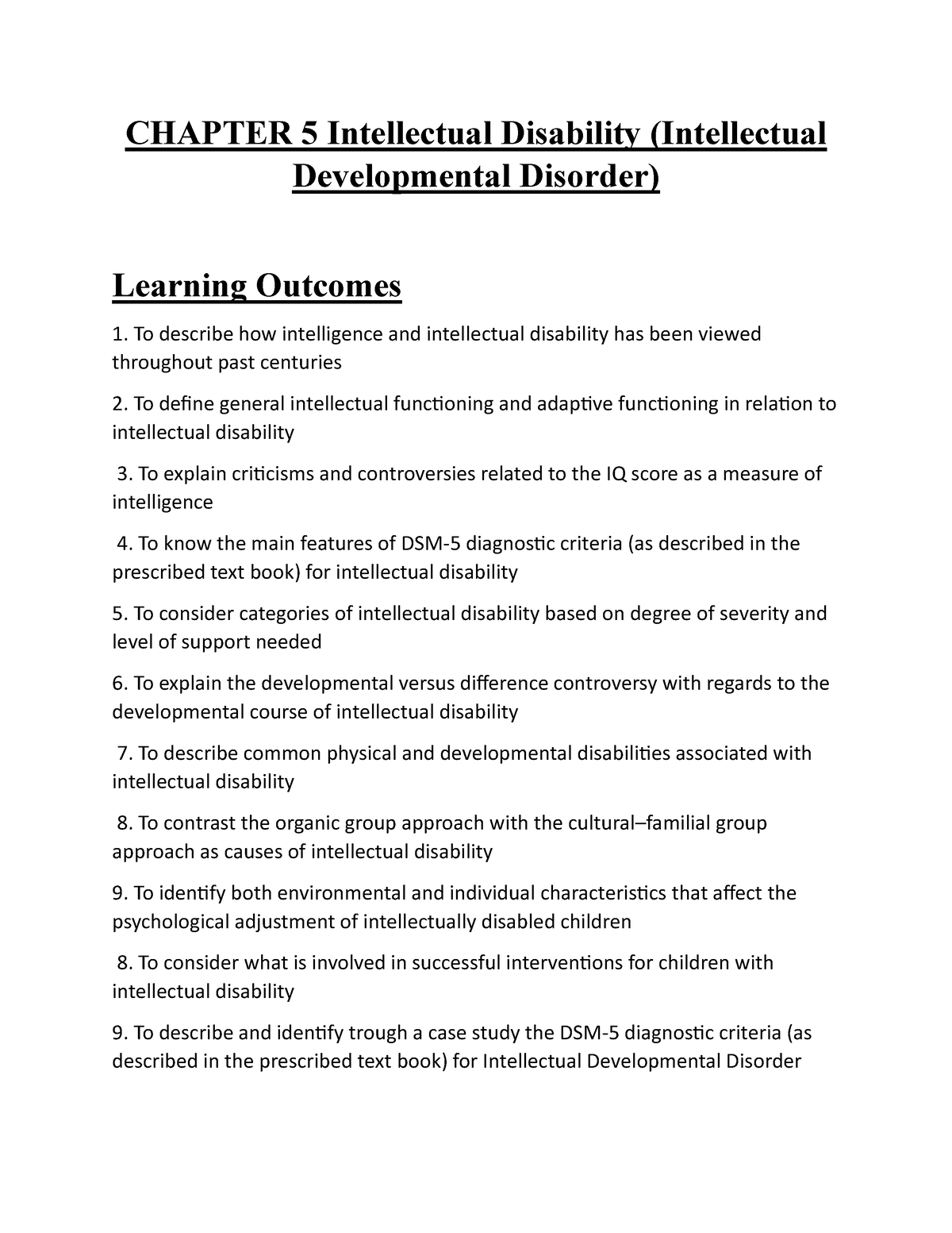 case study intellectual disability