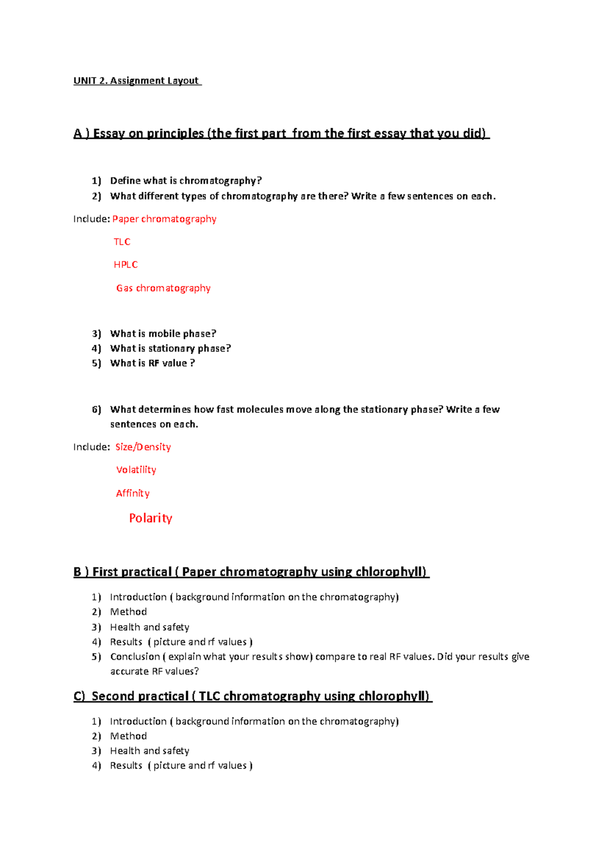 Unit 2 layout - UNIT 2. Assignment Layout A ) Essay on principles (the ...