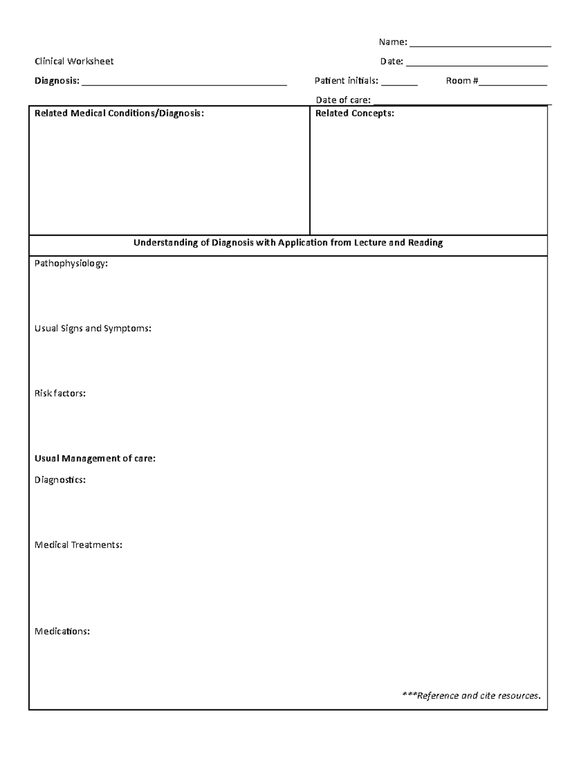 CWS upload - CWS Template. - Clinical Worksheet Name ...