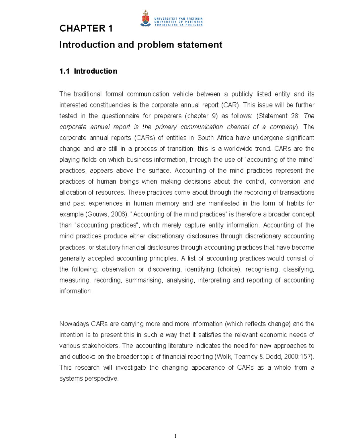 01chapter 1 - Hope you like it - CHAPTER 1 Introduction and problem ...