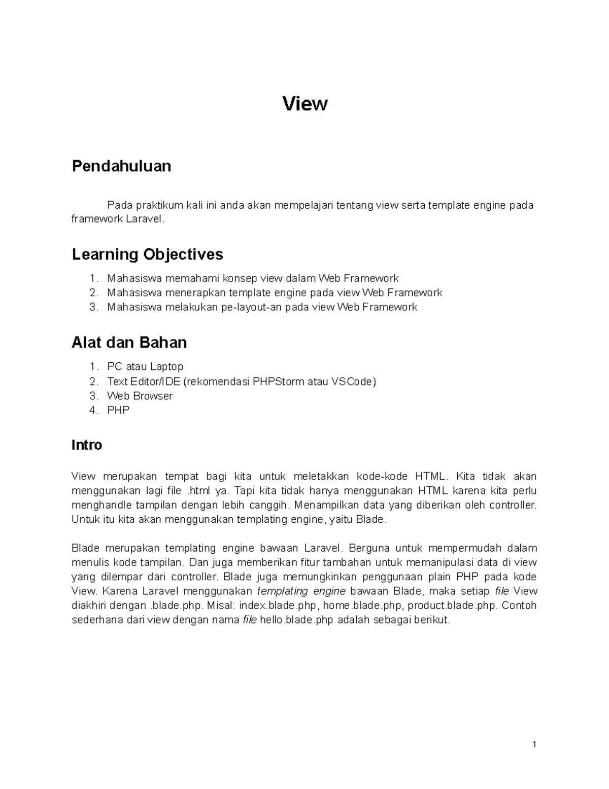 03 View Rev 2021 ID - mempelajari tentang view serta template engine ...
