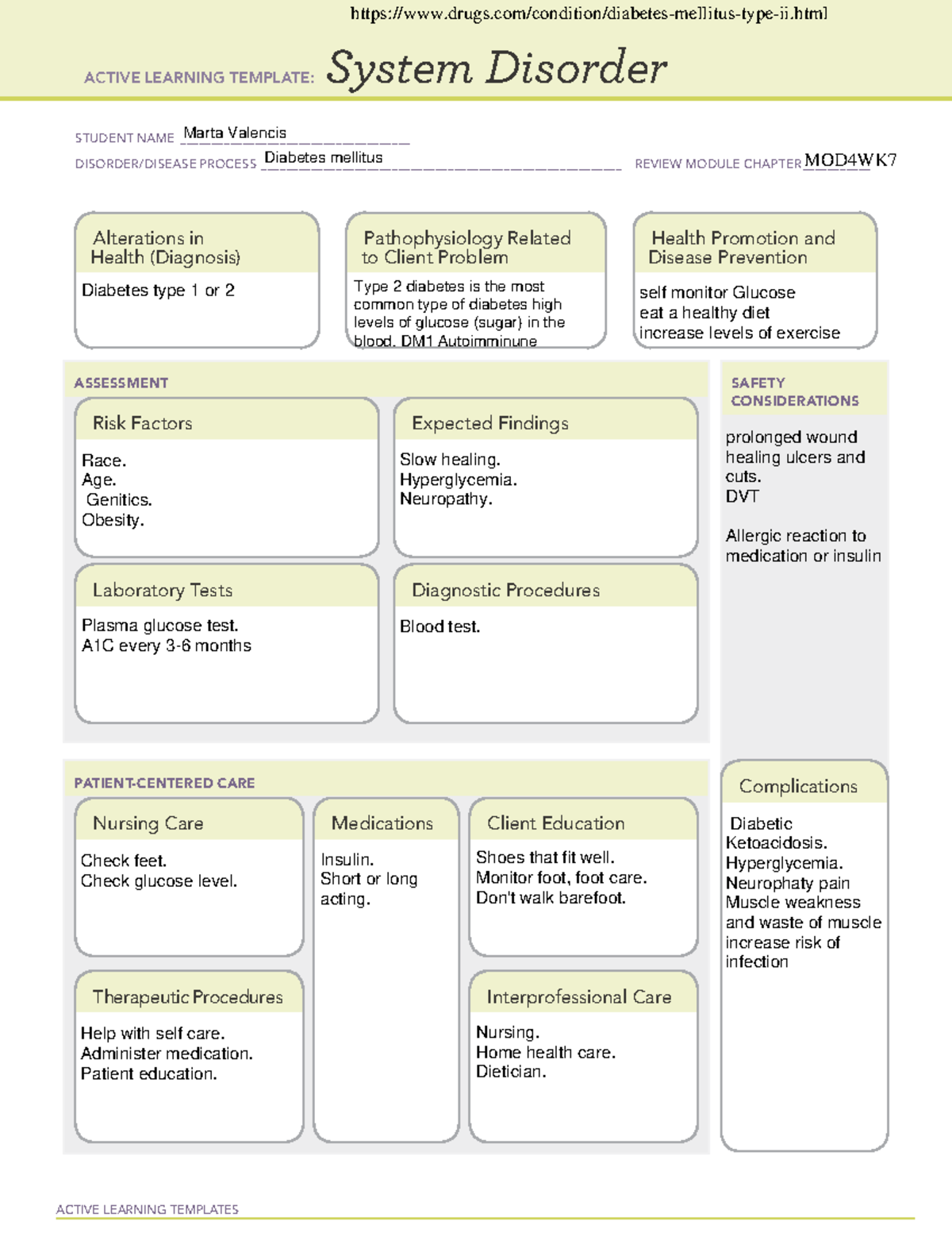 MOD4 WK7 S.D.Diabetes mellitus - ACTIVE LEARNING TEMPLATES System ...