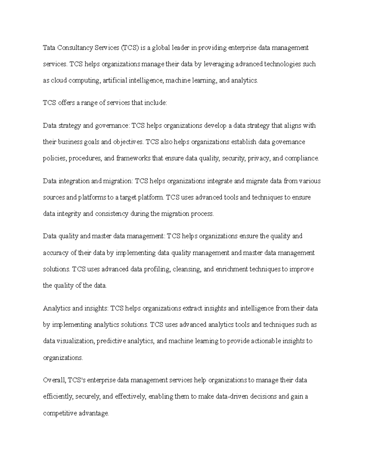 36 - TCS's Structure and Business Subsideries - Tata Consultancy ...