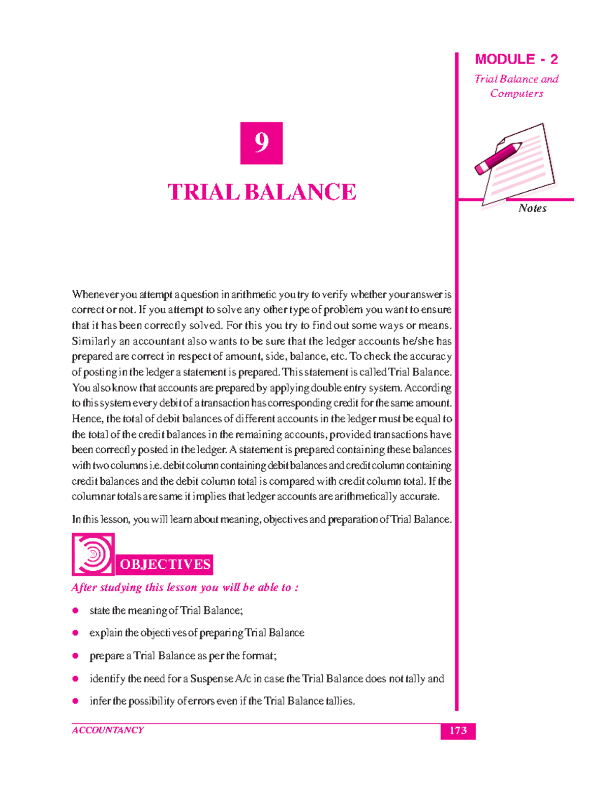 320 Accountancy Eng Lesson 9 - Notes ACCOUNTANCY Trial Balance and ...