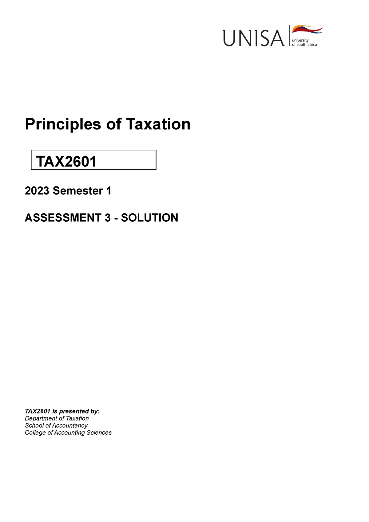 tax2601 assignment 3 semester 1 2023