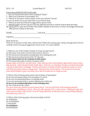 BIOL 114 - BIOL 114 FINAL EXAM NOTES - Lecture 1: Unifying Themes ...