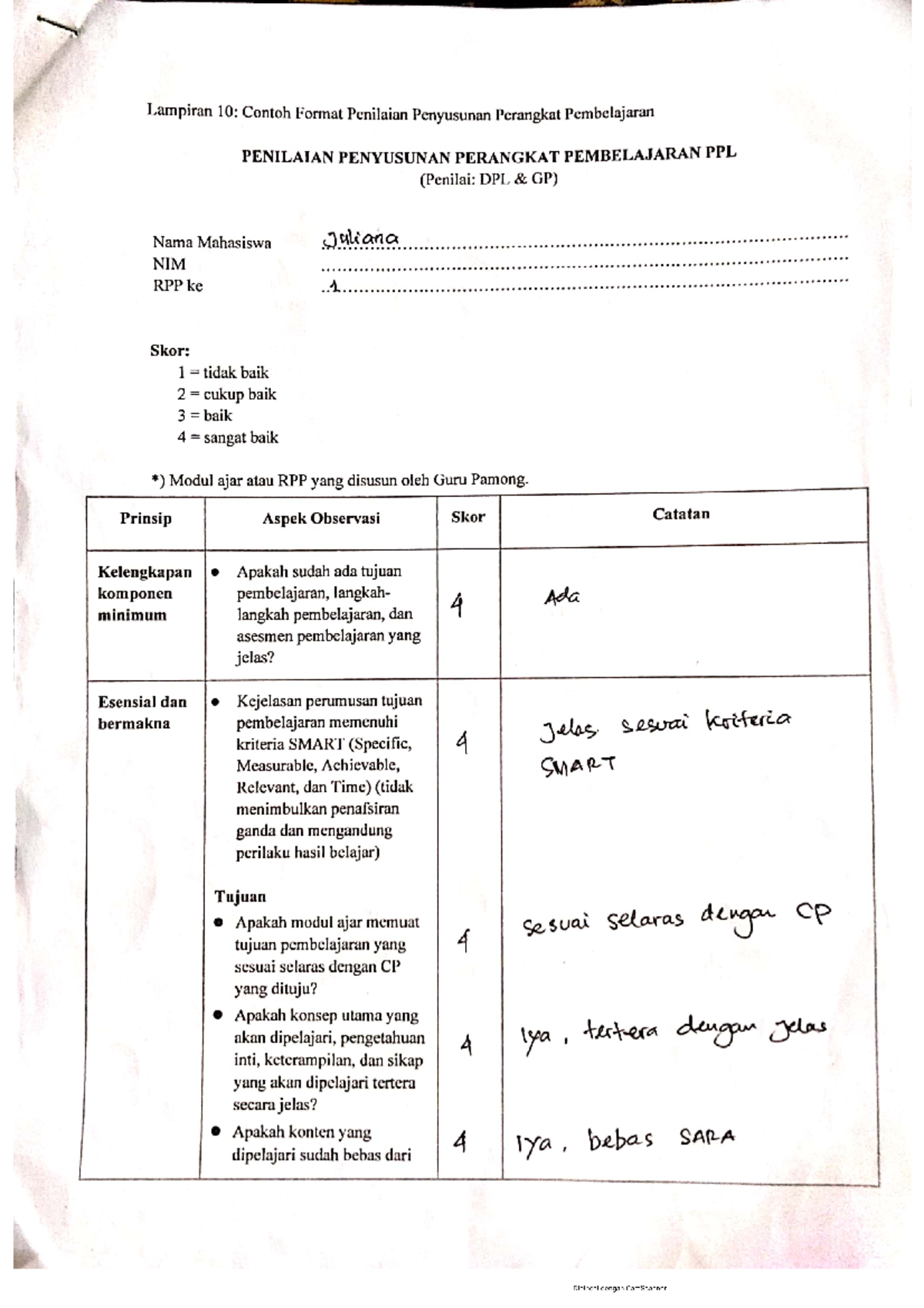 GP Lampiran 10 - Digunakan Pada Saat Praktik Mengajar PPL - Ppg ...