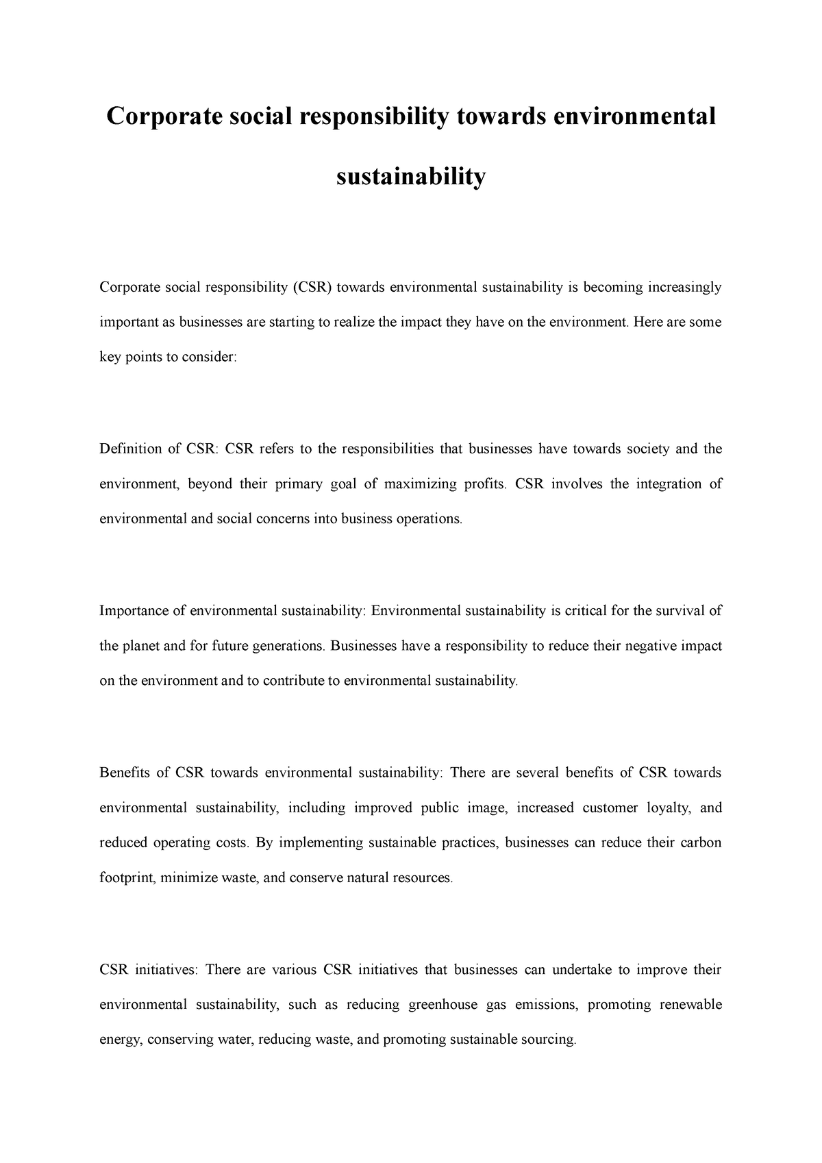 meaning of social and environmental responsibility essay