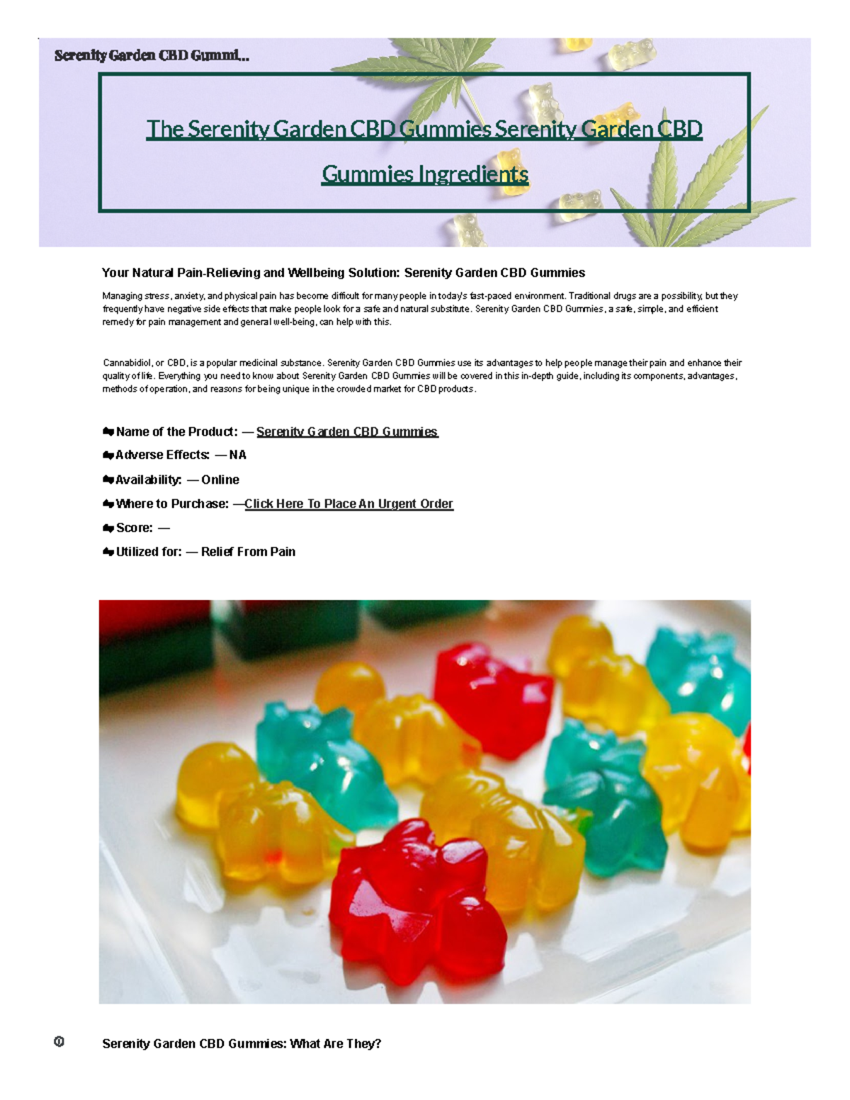 Serenity Garden CBD Gummies - Traditional drugs are a possibility, but ...