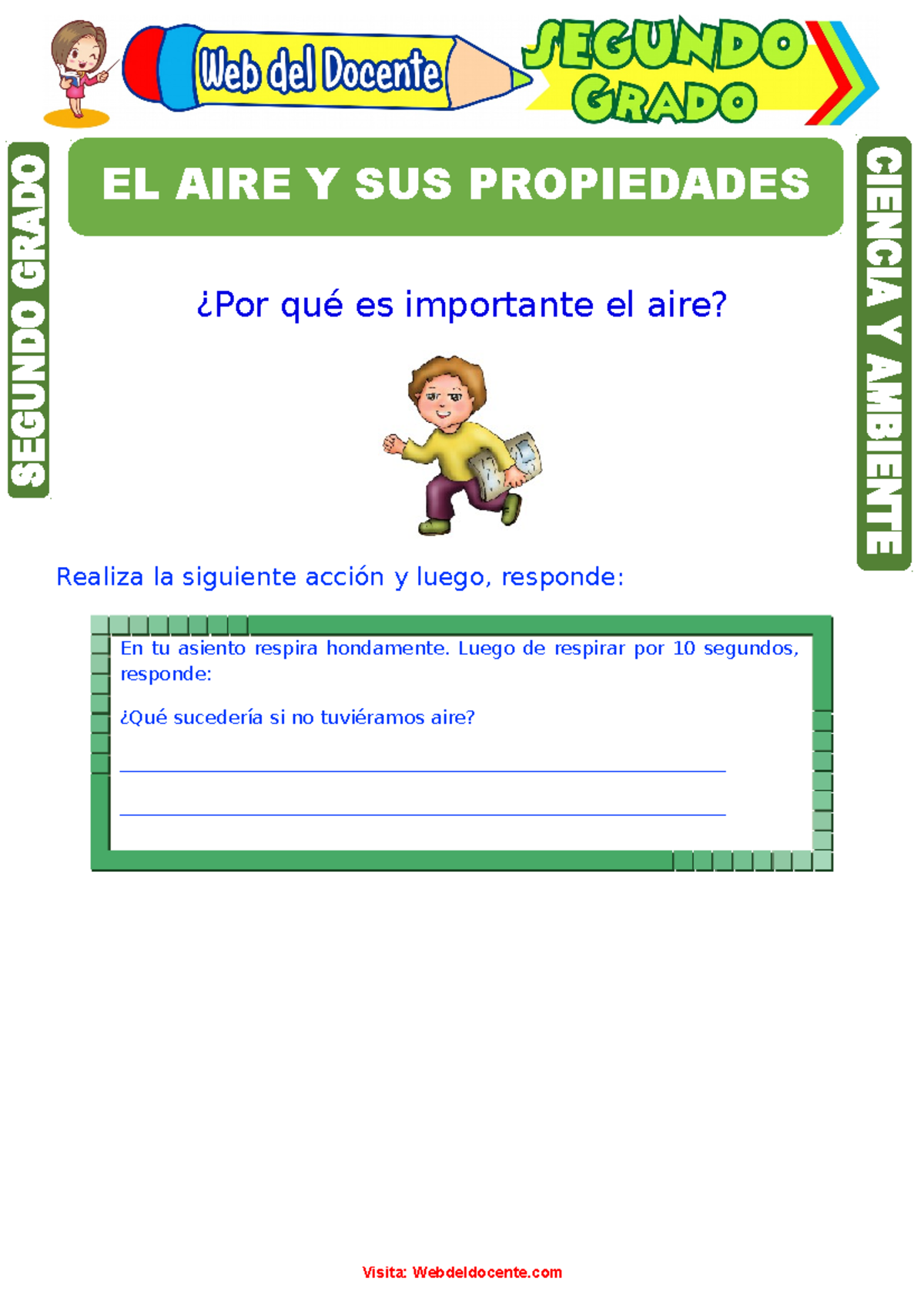El Aire y sus Propiedades para Segundo Grado de Primaria ¿Por qué es