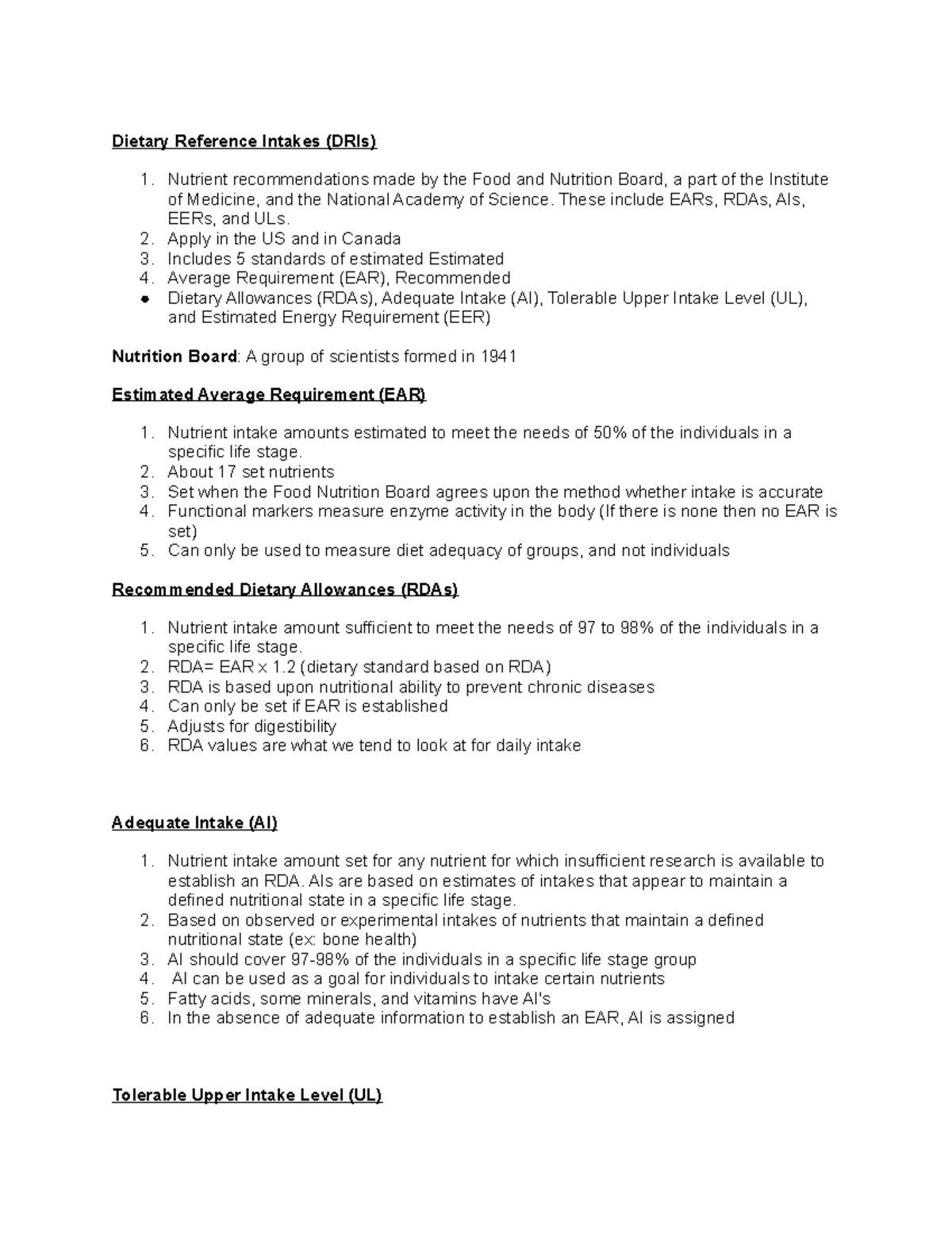 chapter-2-nutrition-notes-dietary-reference-intakes-dris-nutrient-recommendations-made-by