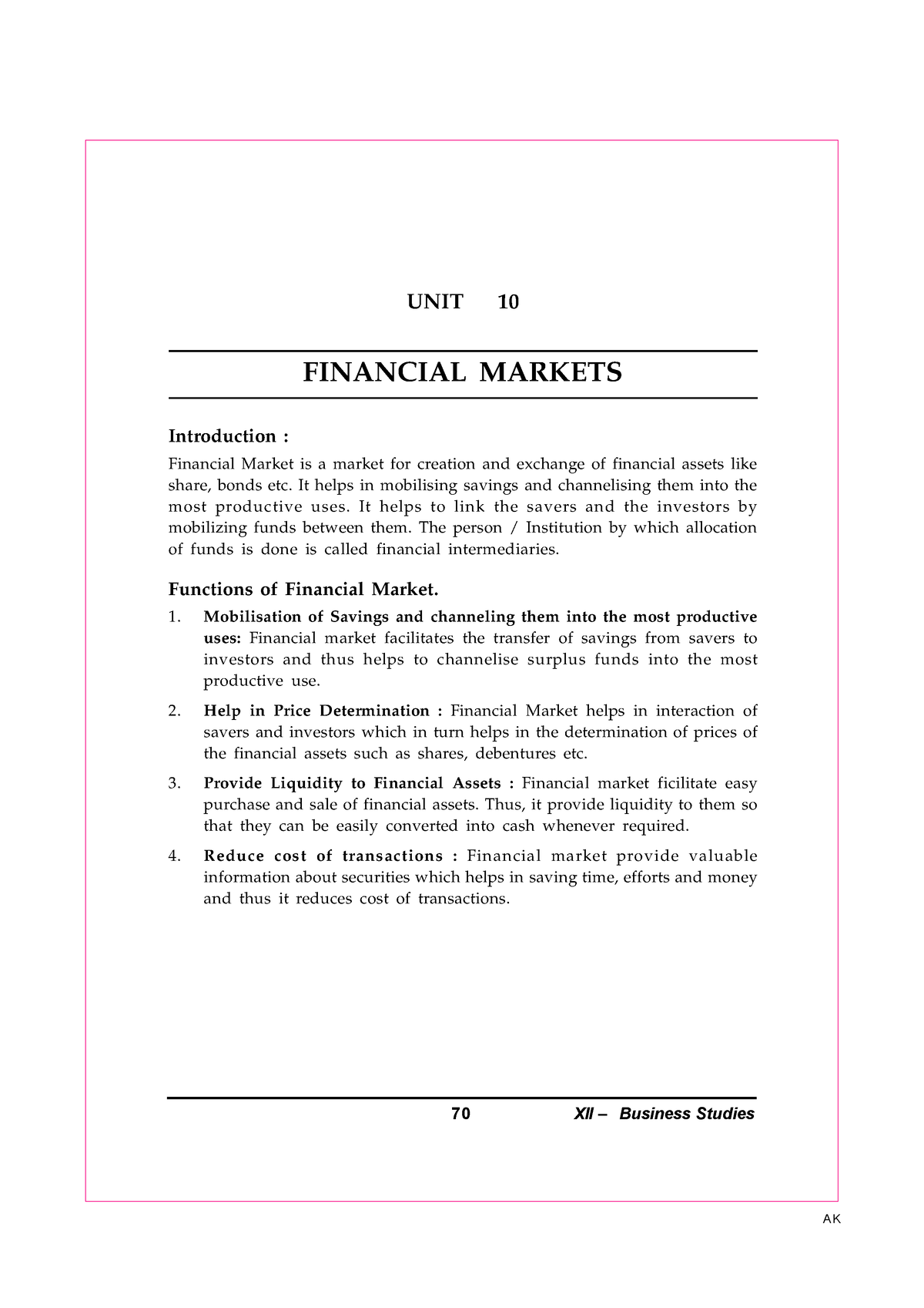 financial markets master thesis