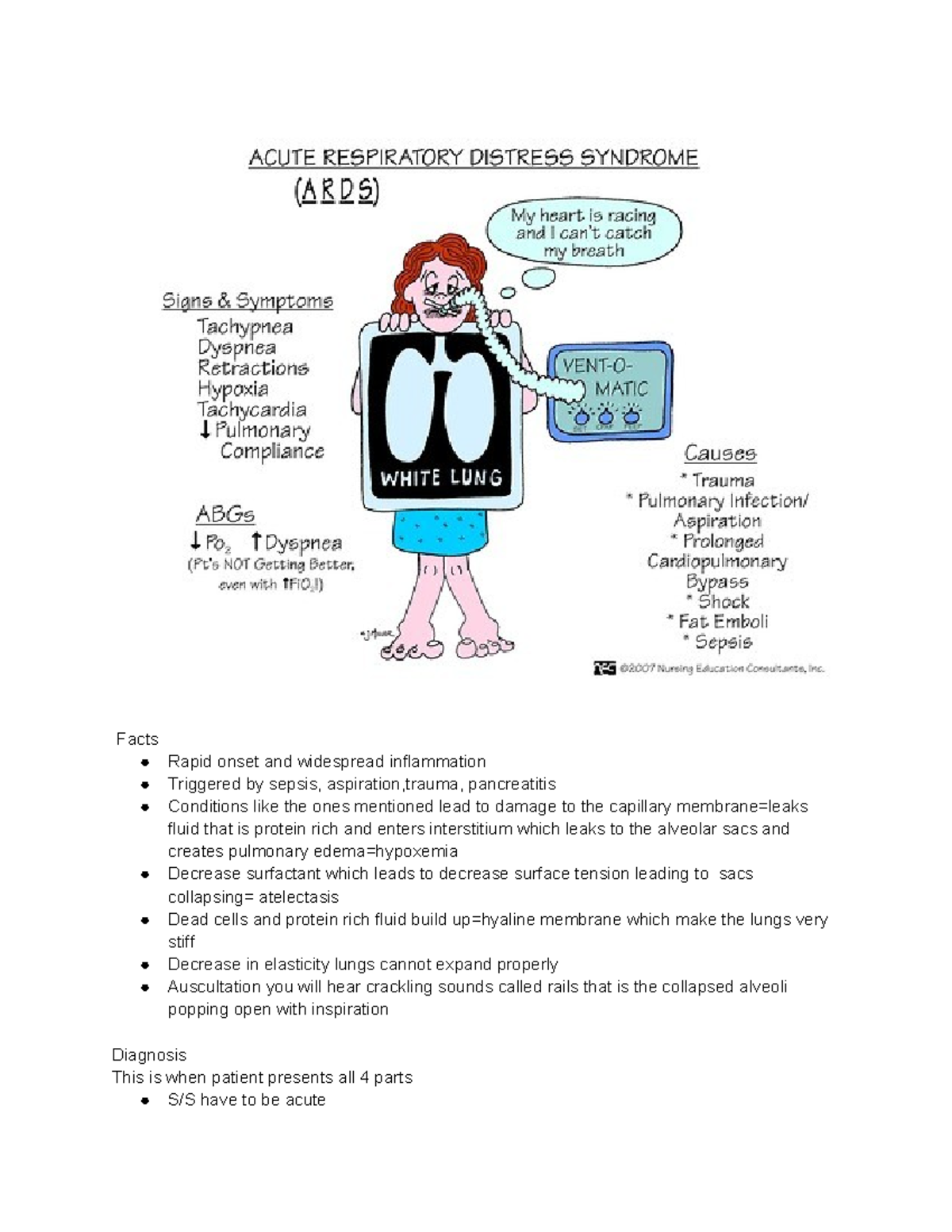 ARDS simplifies - ards - Facts Rapid onset and widespread inflammation